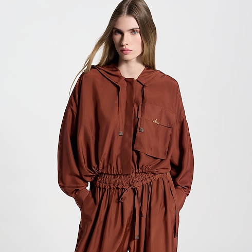 Ready-to-Wear Tops Hooded Washed Silk Shirt | Louis Vuitton ® (Product zoom)