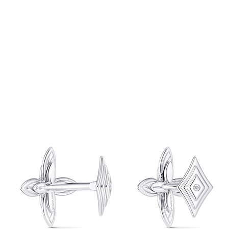 Jewelry Earrings Idylle Blossom Cufflinks, White Gold & Diamonds | Louis Vuitton ® (Product zoom)