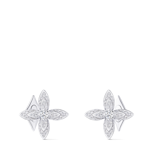 Jewelry Earrings Idylle Blossom Cufflinks, White Gold & Diamonds | Louis Vuitton ® (Product zoom)
