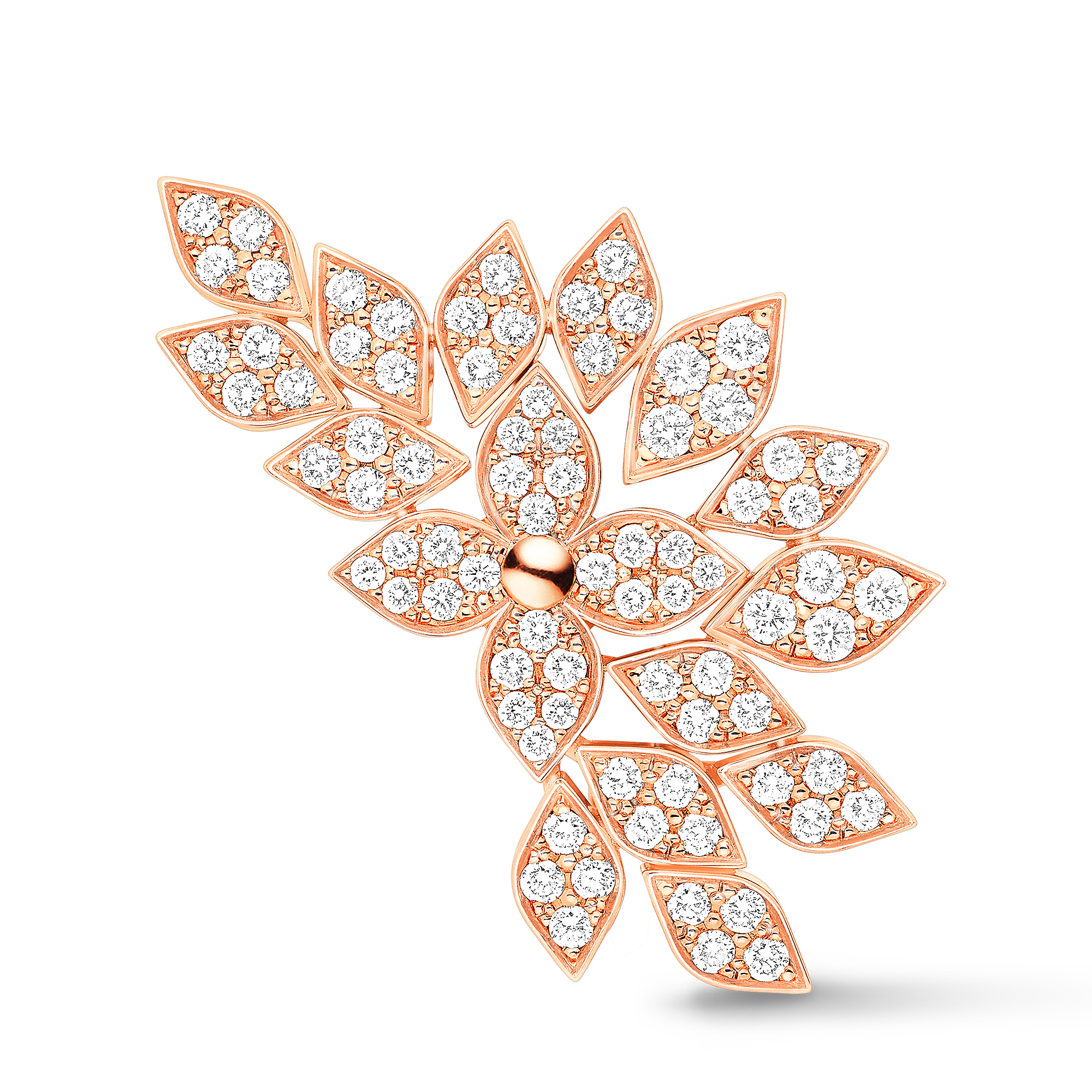 Idylle Blossom Ear Cuff, Pink Gold And Diamonds - Per Unit