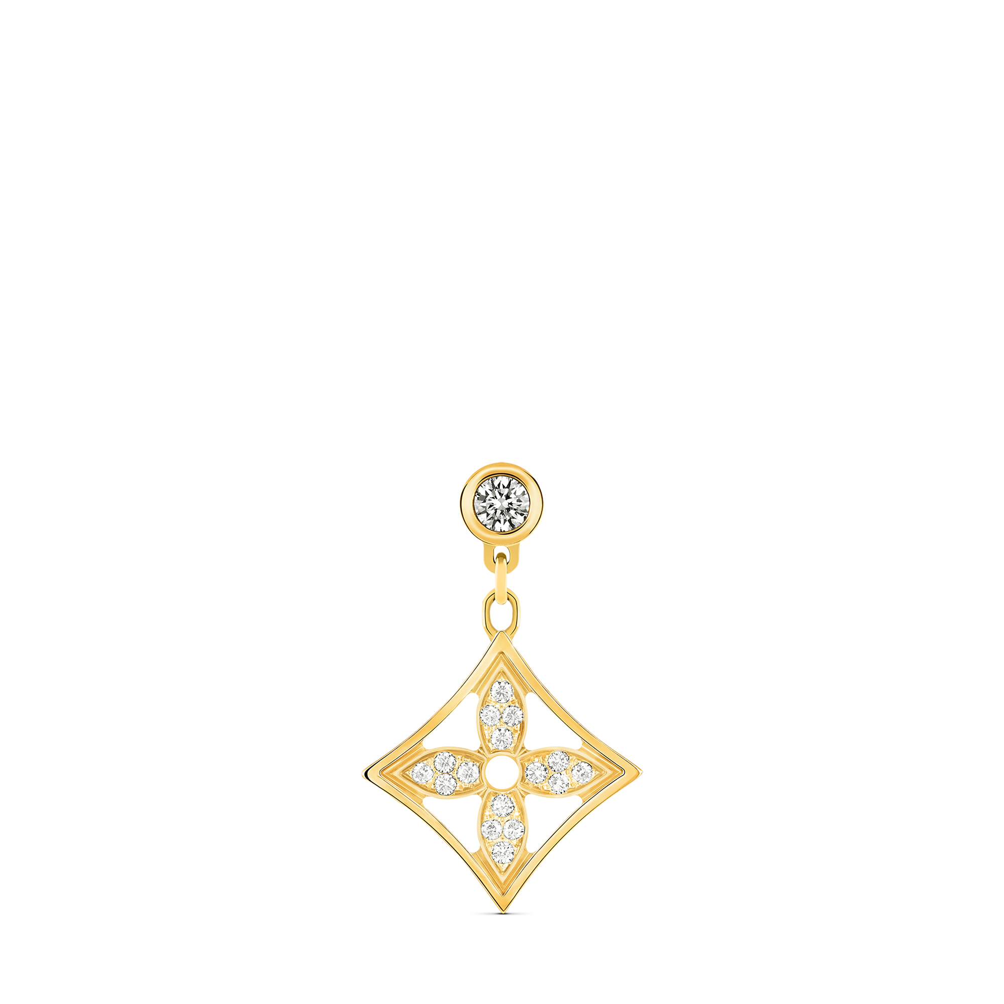 Idylle Blossom Ear Stud, Yellow Gold And Diamonds - Per Unit