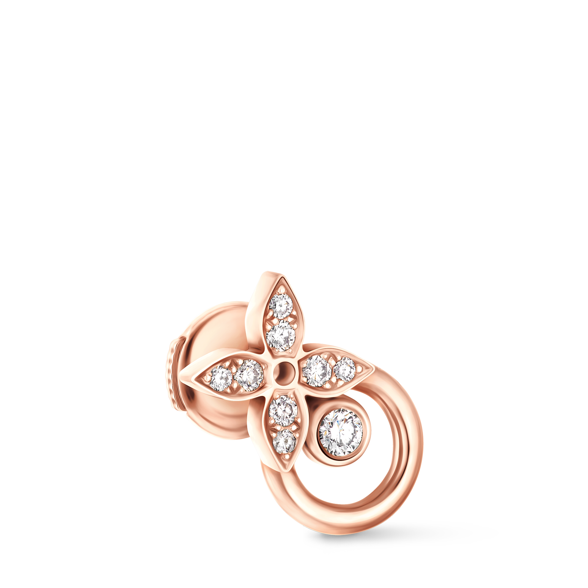 Idylle Blossom Earrings, Pink Gold and Diamonds