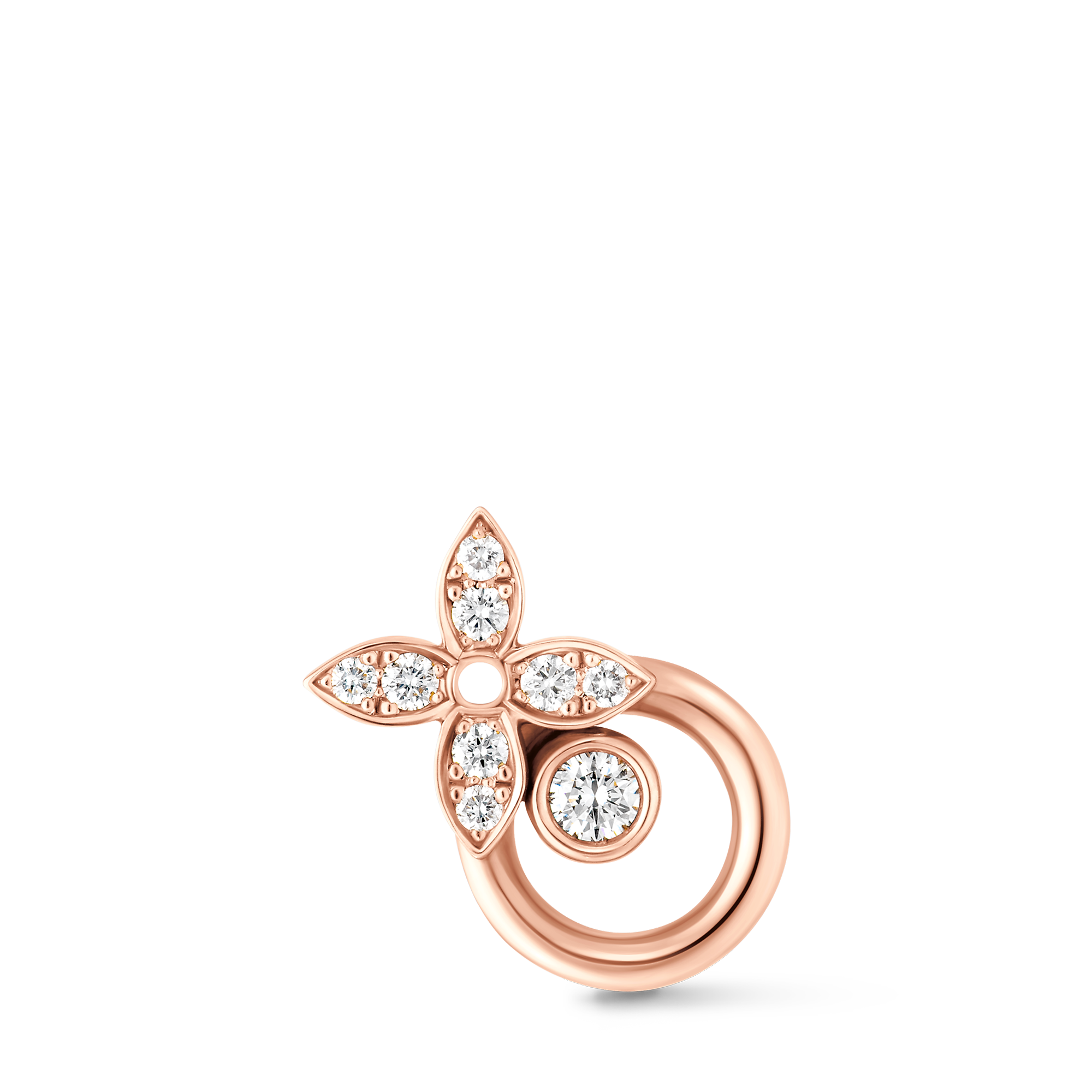 Idylle Blossom Earrings, Pink Gold and Diamonds