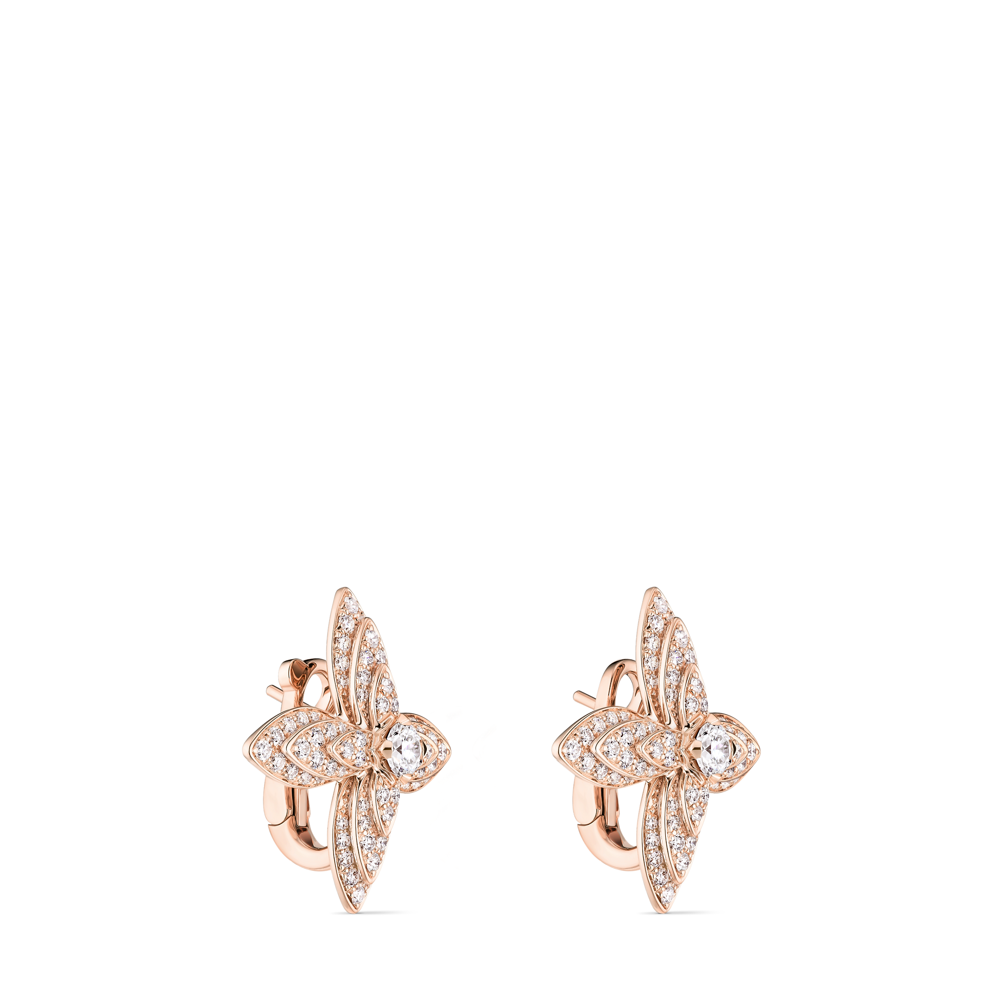 Idylle Blossom Earrings, Rose Gold and Diamonds