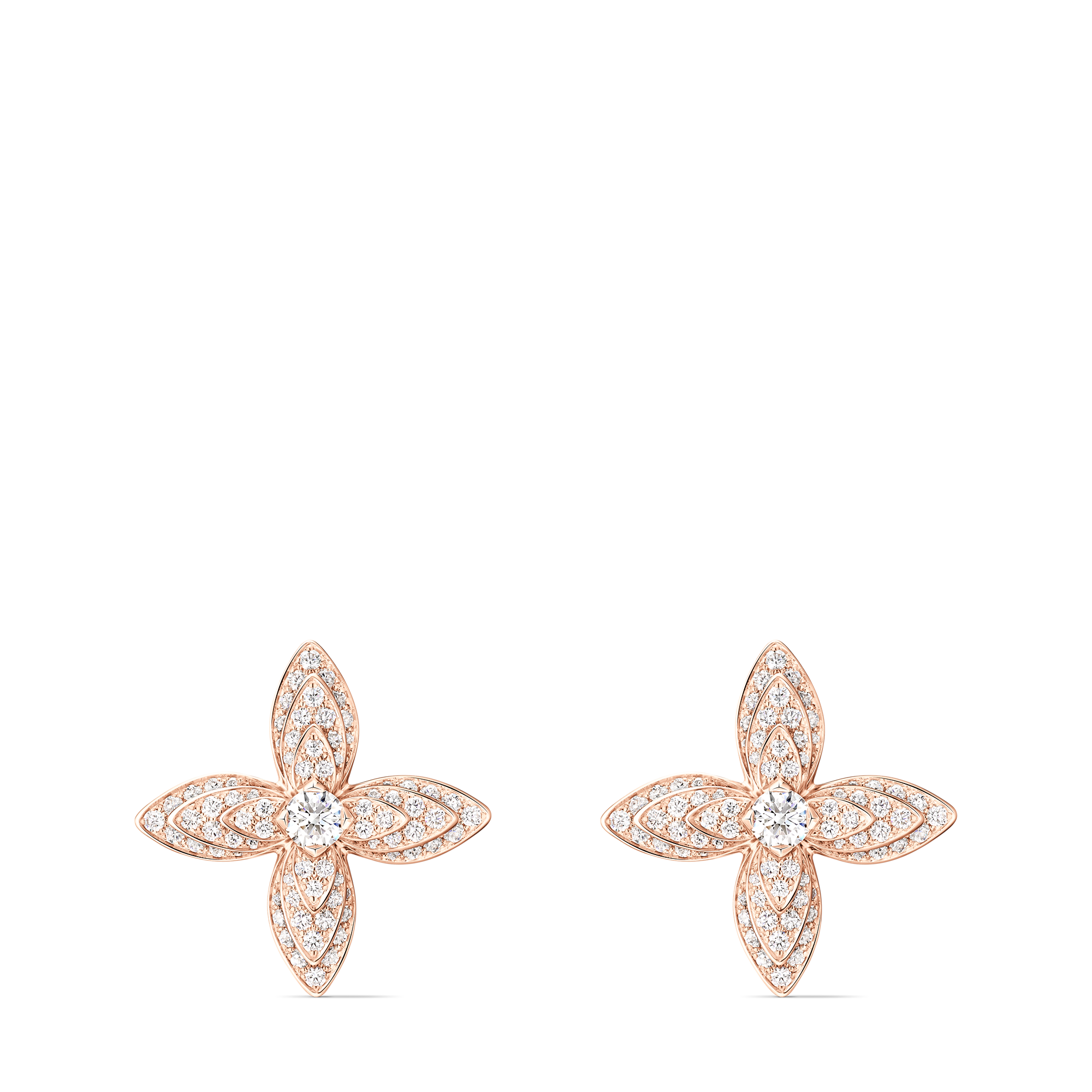 Idylle Blossom Earrings, Rose Gold and Diamonds