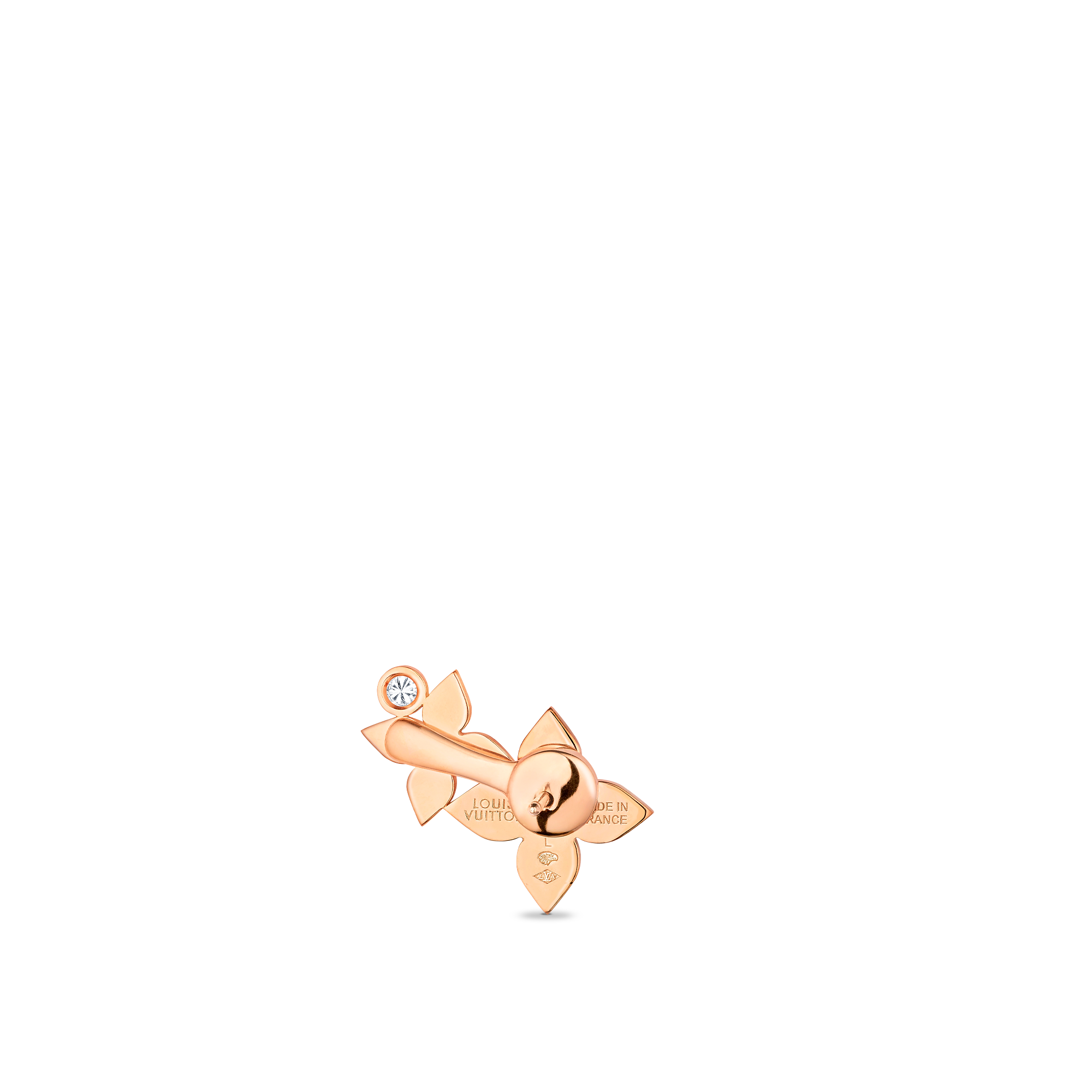 Idylle Blossom Left Earring, Pink Gold And Diamonds - Per Unit