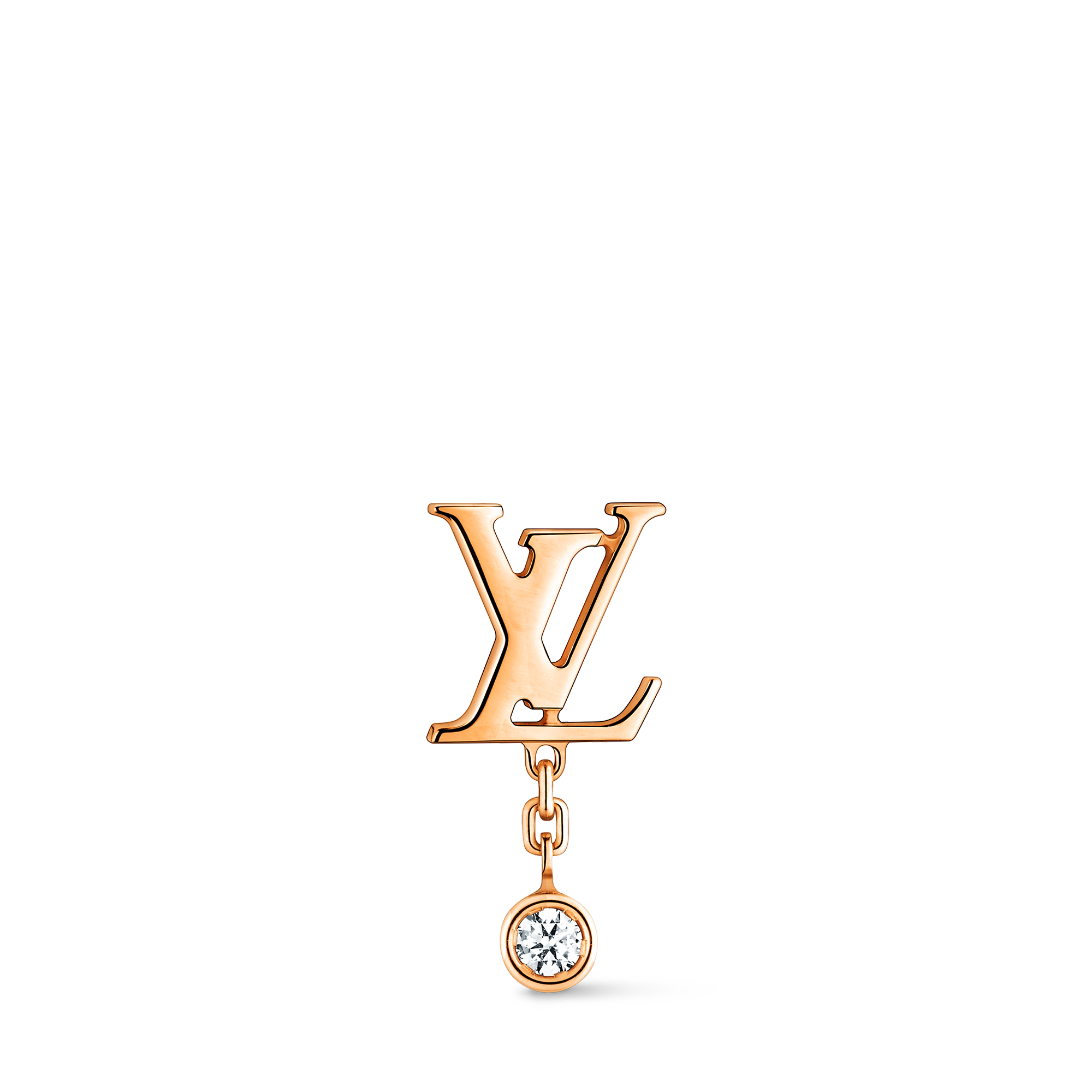 Idylle Blossom LV Ear Stud, Pink Gold And Diamond - Per Unit