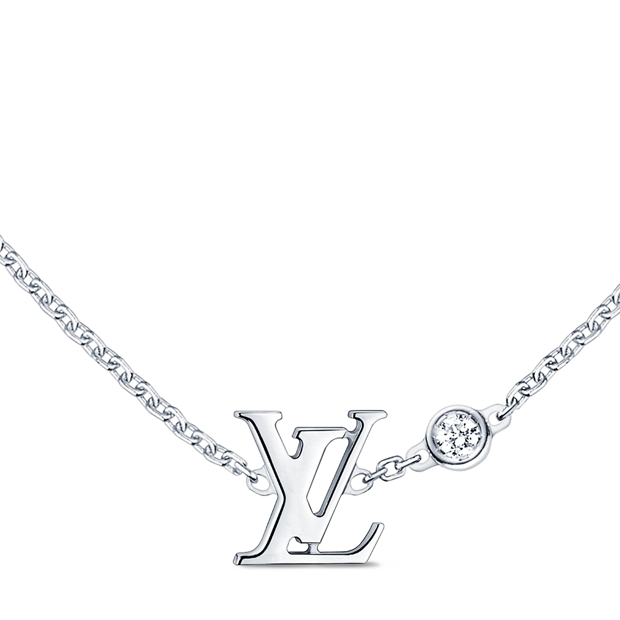 Idylle Blossom LV Pendant, White Gold and Diamond
