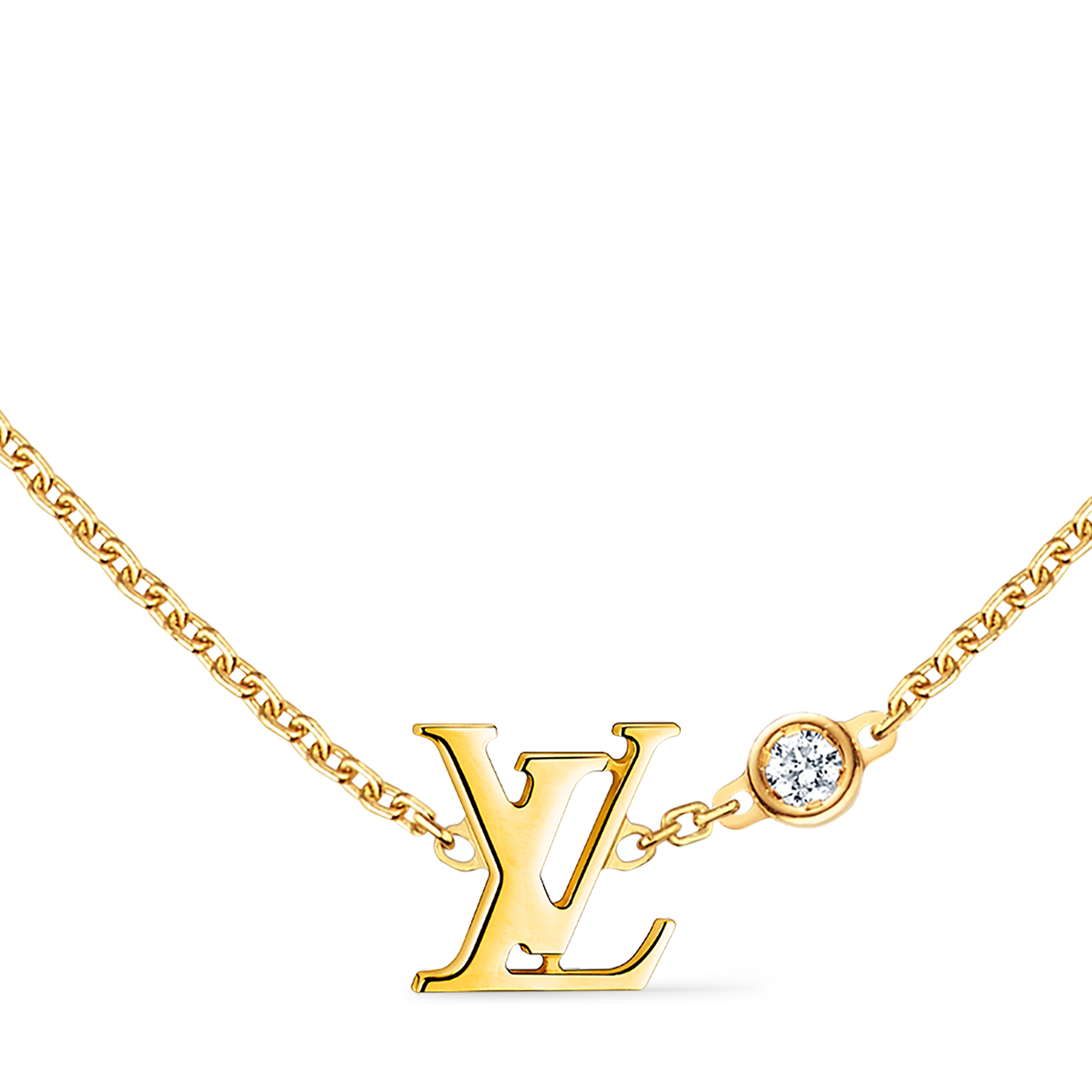 Idylle Blossom LV Pendant, Yellow gold and diamond