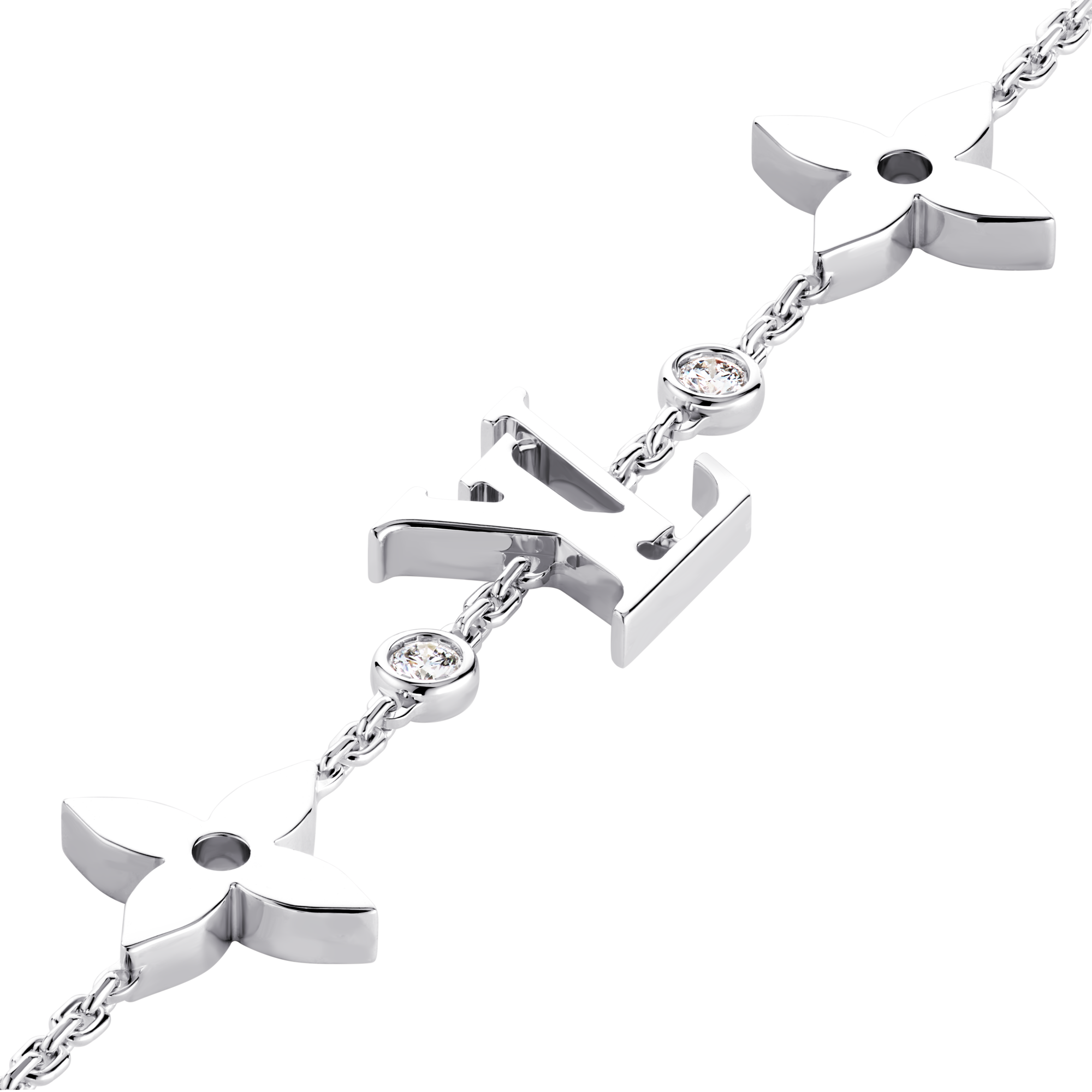  Categories All Fine Jewelry Idylle Blossom Monogram Bracelet, White Gold and Diamonds | Louis Vuitton ® (Product zoom)