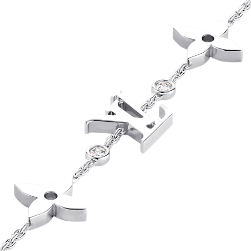 Categories All Fine Jewelry Idylle Blossom Monogram Bracelet, White Gold and Diamonds | Louis Vuitton ® (Product zoom)