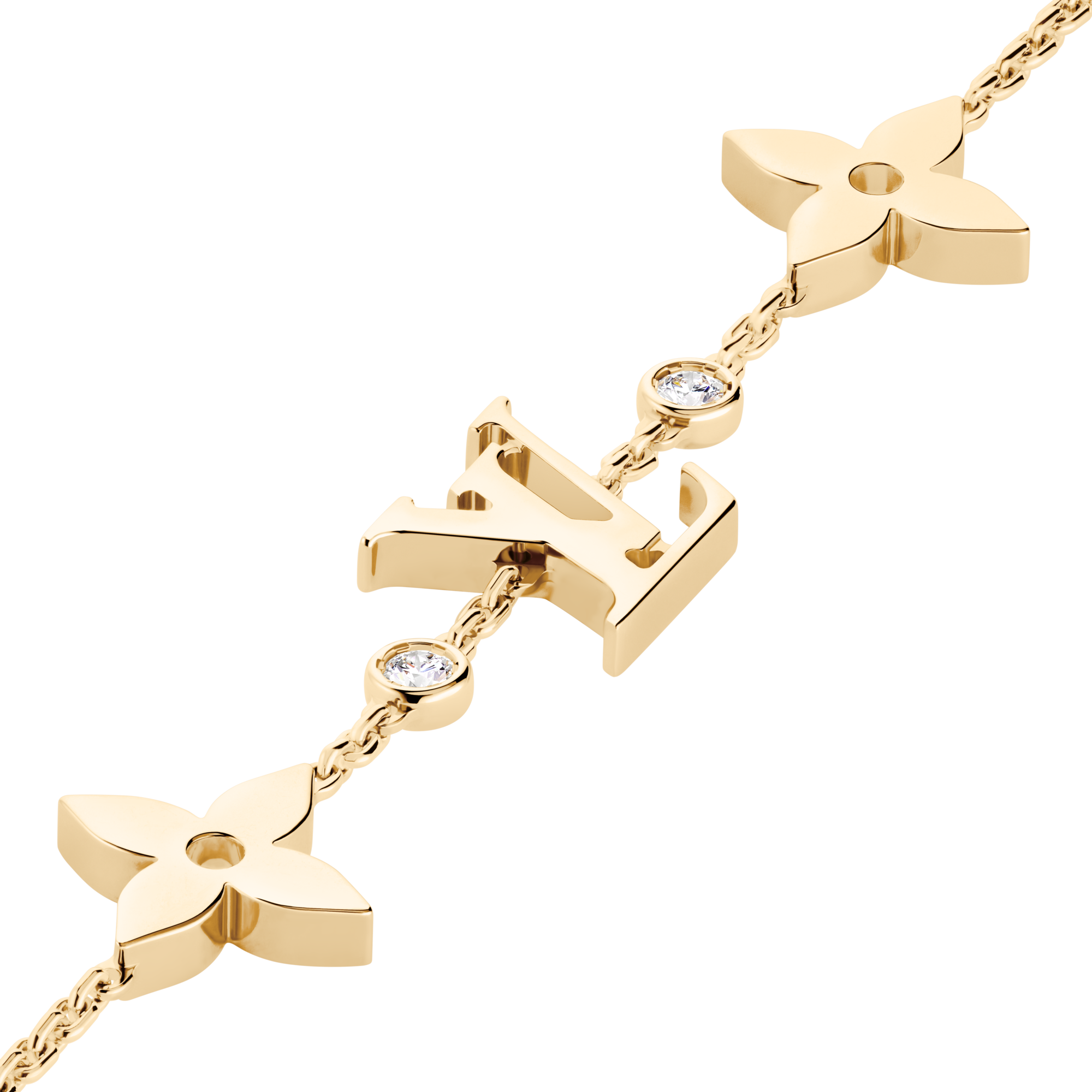 Categories All Fine Jewelry Idylle Blossom Monogram Bracelet, Yellow Gold and Diamonds | Louis Vuitton ® (Product zoom)