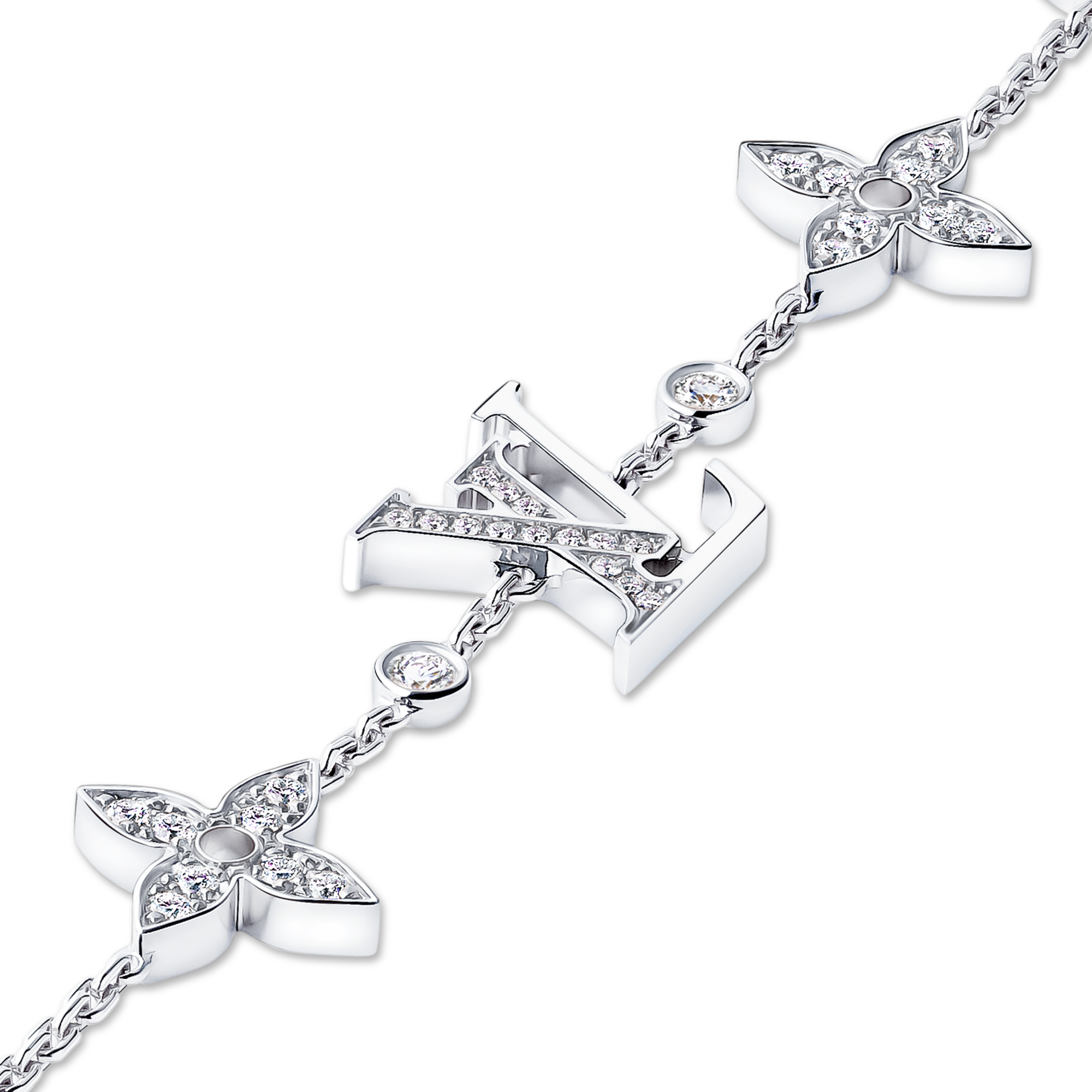  Categories Bracelets Idylle Blossom Multi-Motif Bracelet, White Gold and Diamonds | Louis Vuitton ® (Product zoom)