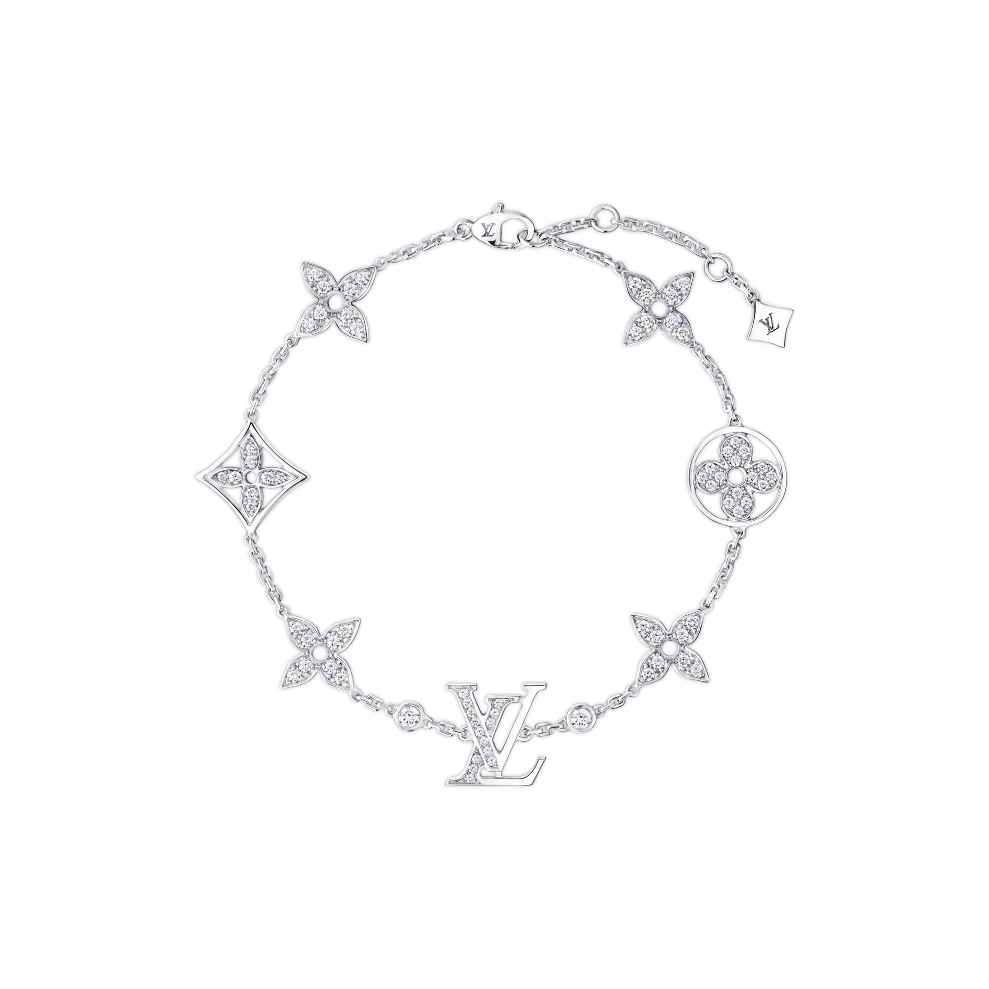  Categories Bracelets Idylle Blossom Multi-Motif Bracelet, White Gold and Diamonds | Louis Vuitton ® (Product zoom)