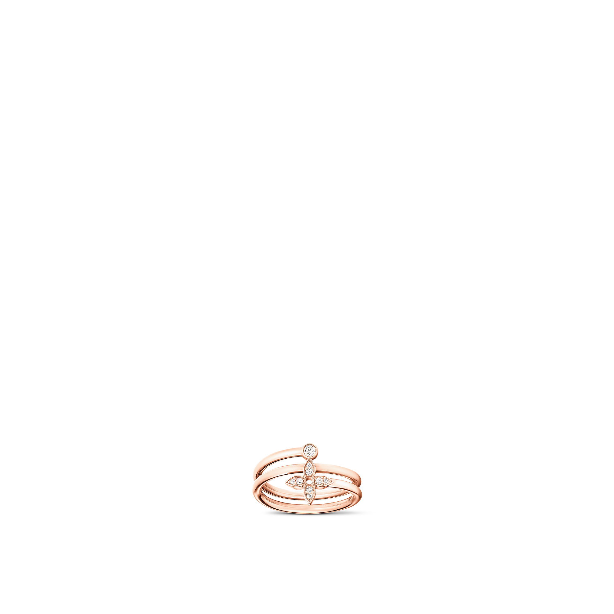 Idylle Blossom Multi Ring, Pink Gold and Diamonds