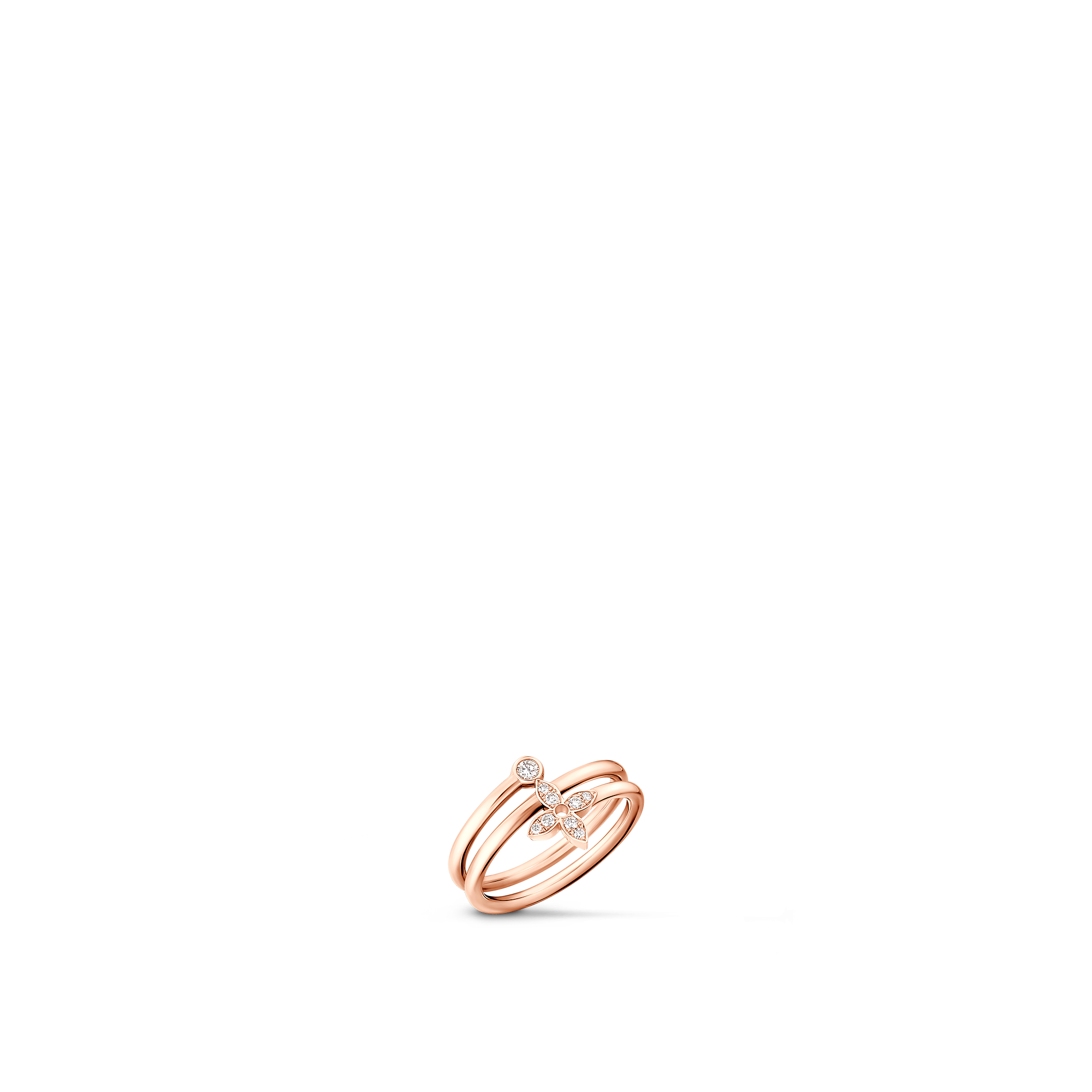 Idylle Blossom Multi Ring, Pink Gold and Diamonds
