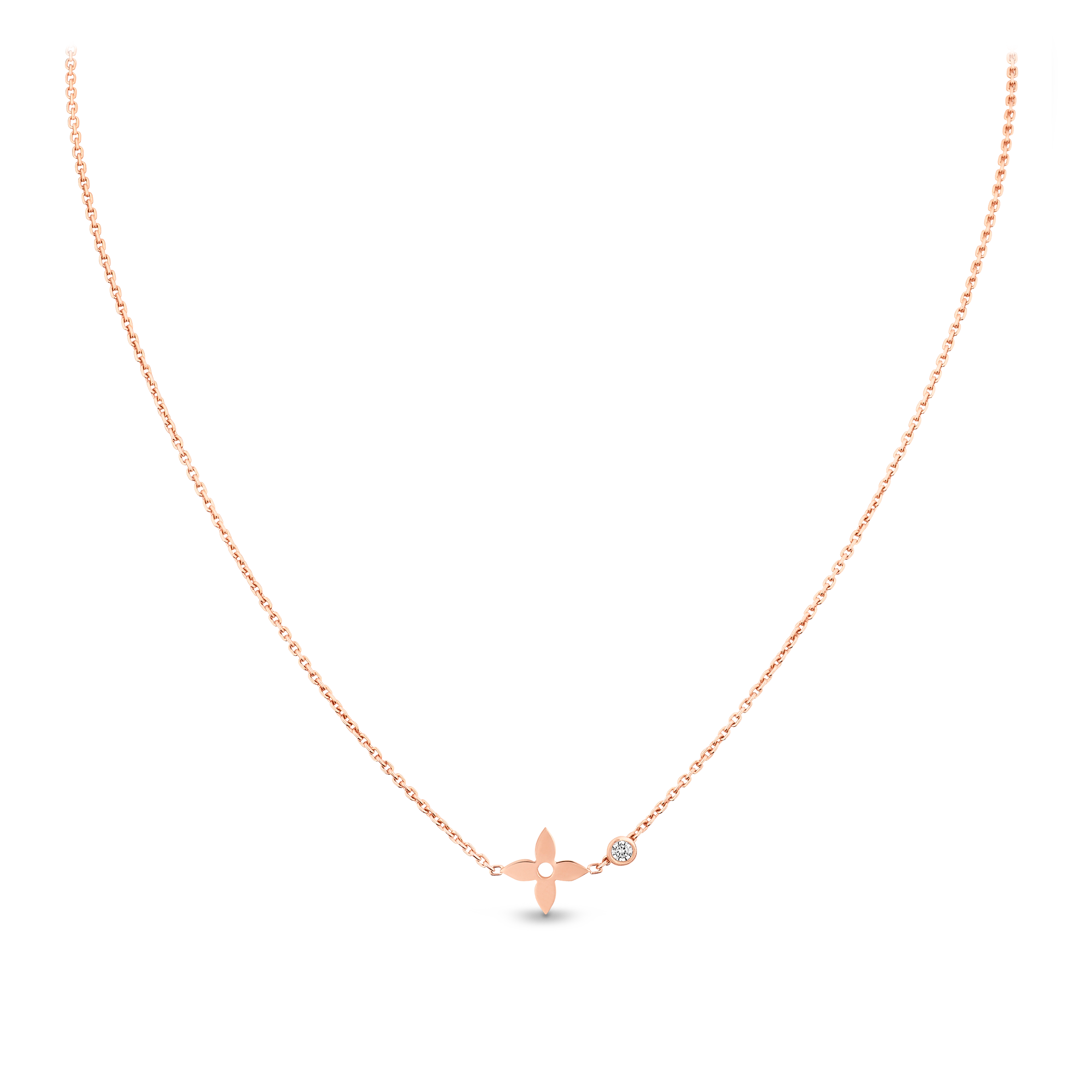 Idylle Blossom pendant, pink gold and diamond