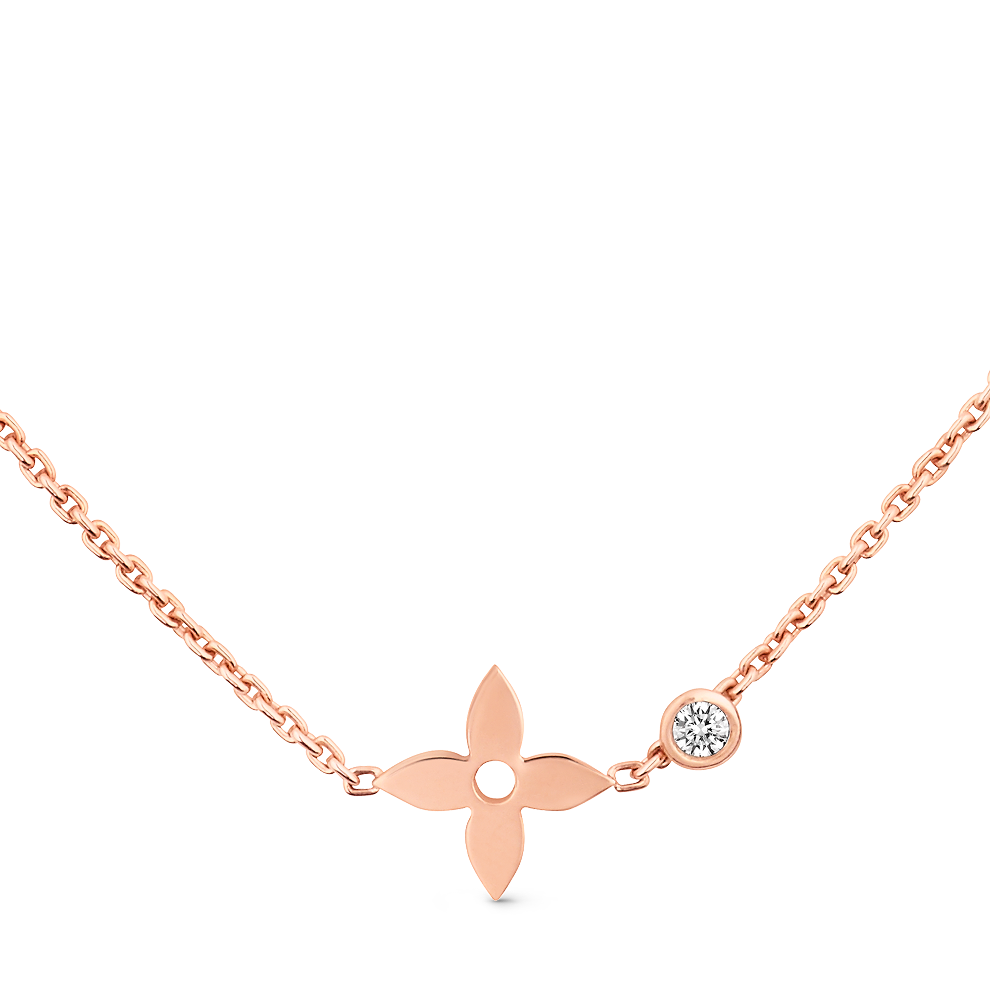 Idylle Blossom pendant, pink gold and diamond