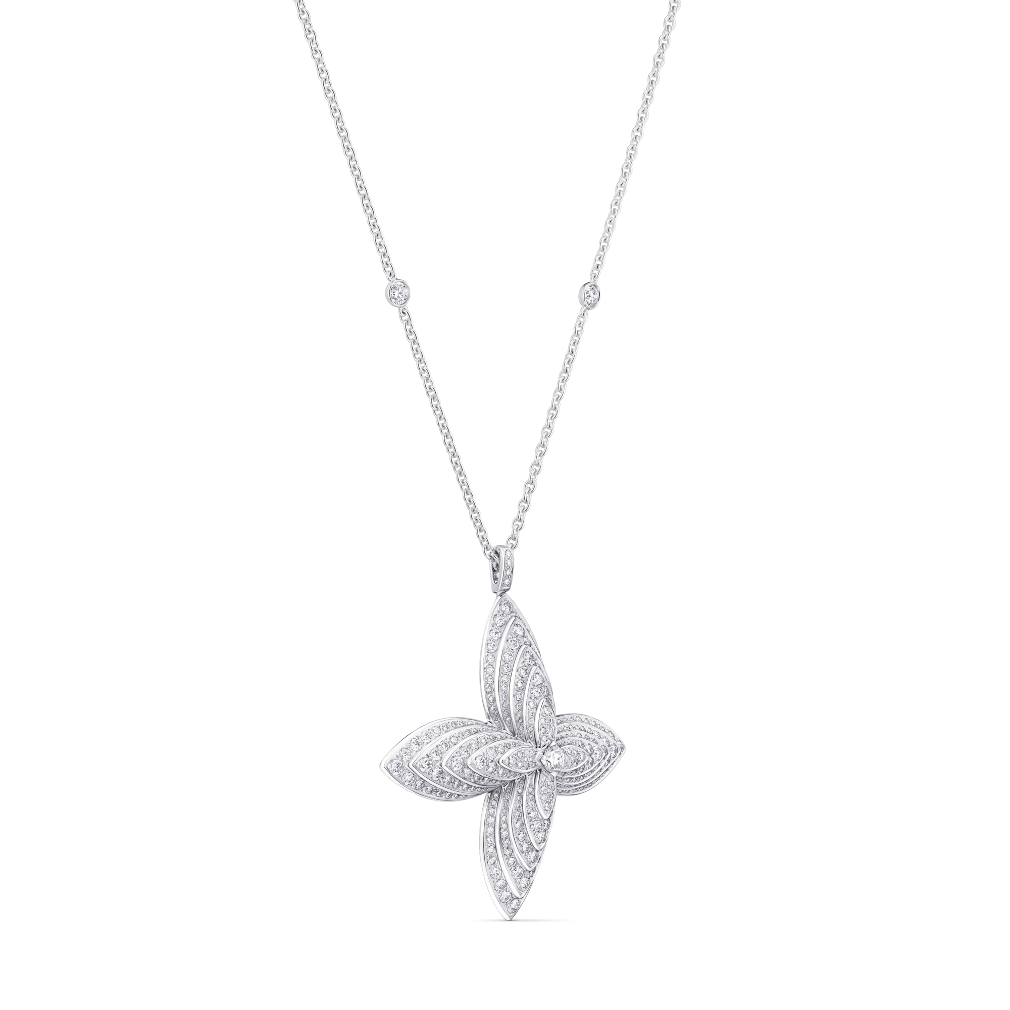  Jewelry Necklaces and Pendants Idylle Blossom Pendant, White Gold & Diamonds | Louis Vuitton ® (Product zoom)