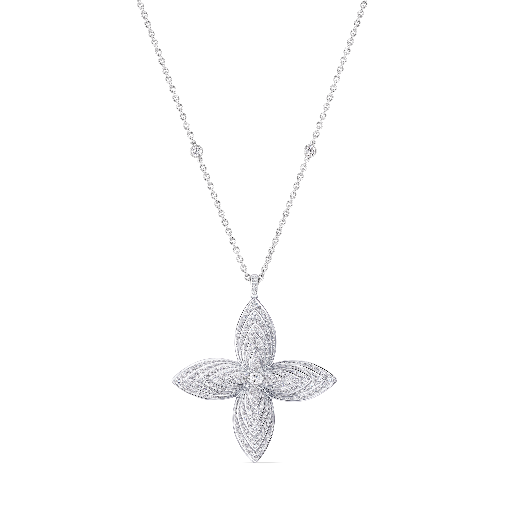  Jewelry Necklaces and Pendants Idylle Blossom Pendant, White Gold & Diamonds | Louis Vuitton ® (Product zoom)