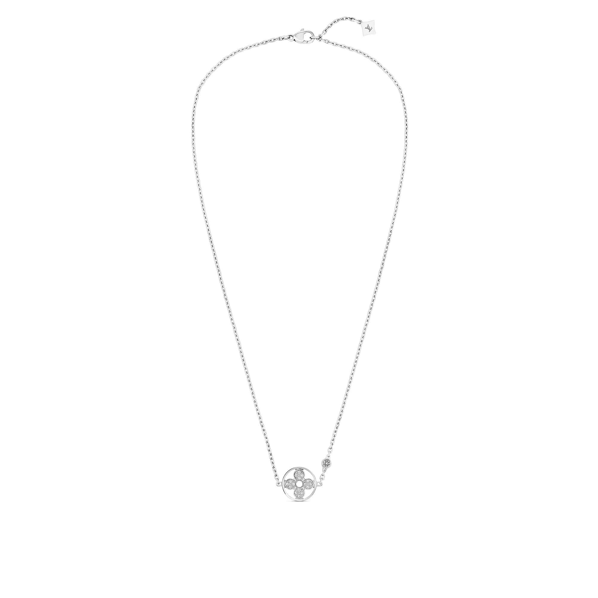  Categories Necklaces and Pendants  Idylle Blossom Pendant, White Gold And Diamonds | Louis Vuitton ® (Product zoom)