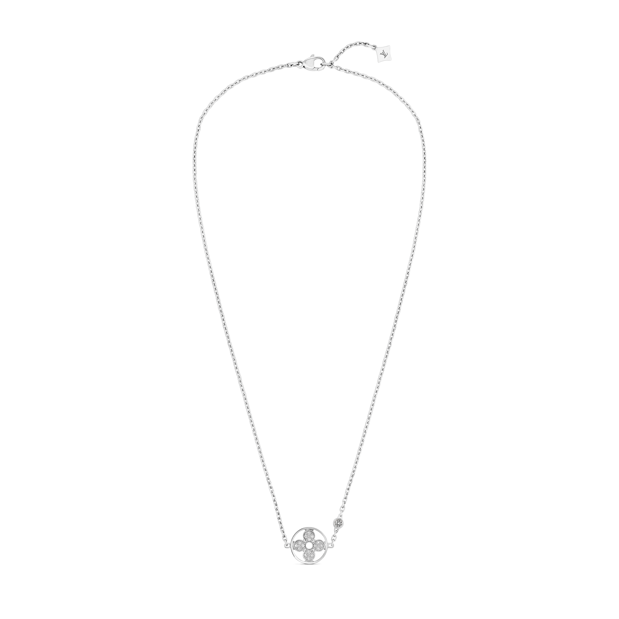  Categories Necklaces and Pendants  Idylle Blossom Pendant, White Gold And Diamonds | Louis Vuitton ® (Product zoom)