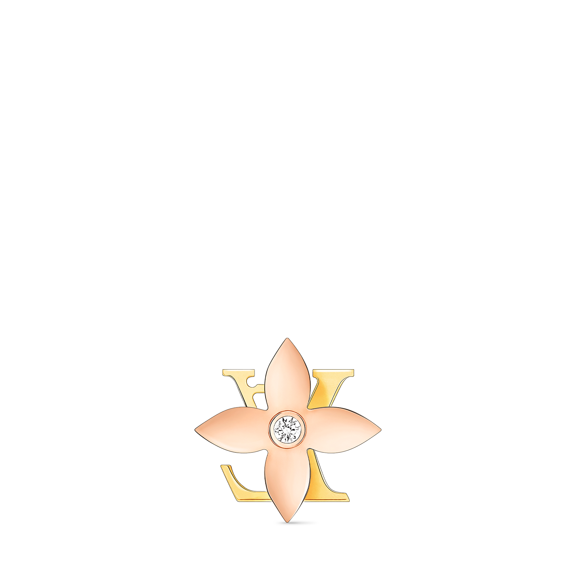 Idylle Blossom Reversible Stud, Pink And Yellow Gold And Diamond - Per Unit