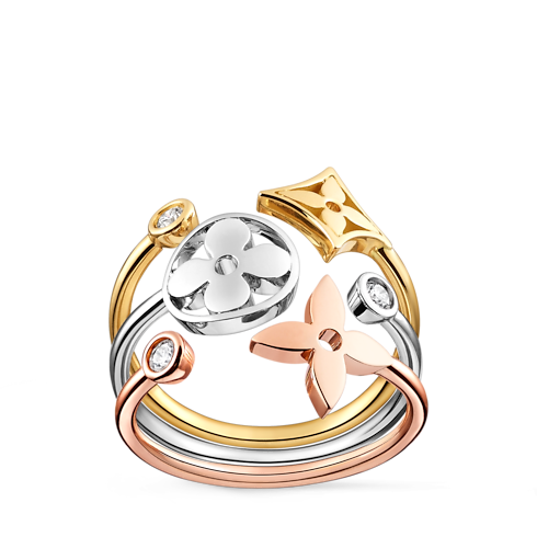 Categories All Fine Jewelry Idylle Blossom ring, 3 golds and diamonds | Louis Vuitton ® (Product zoom)