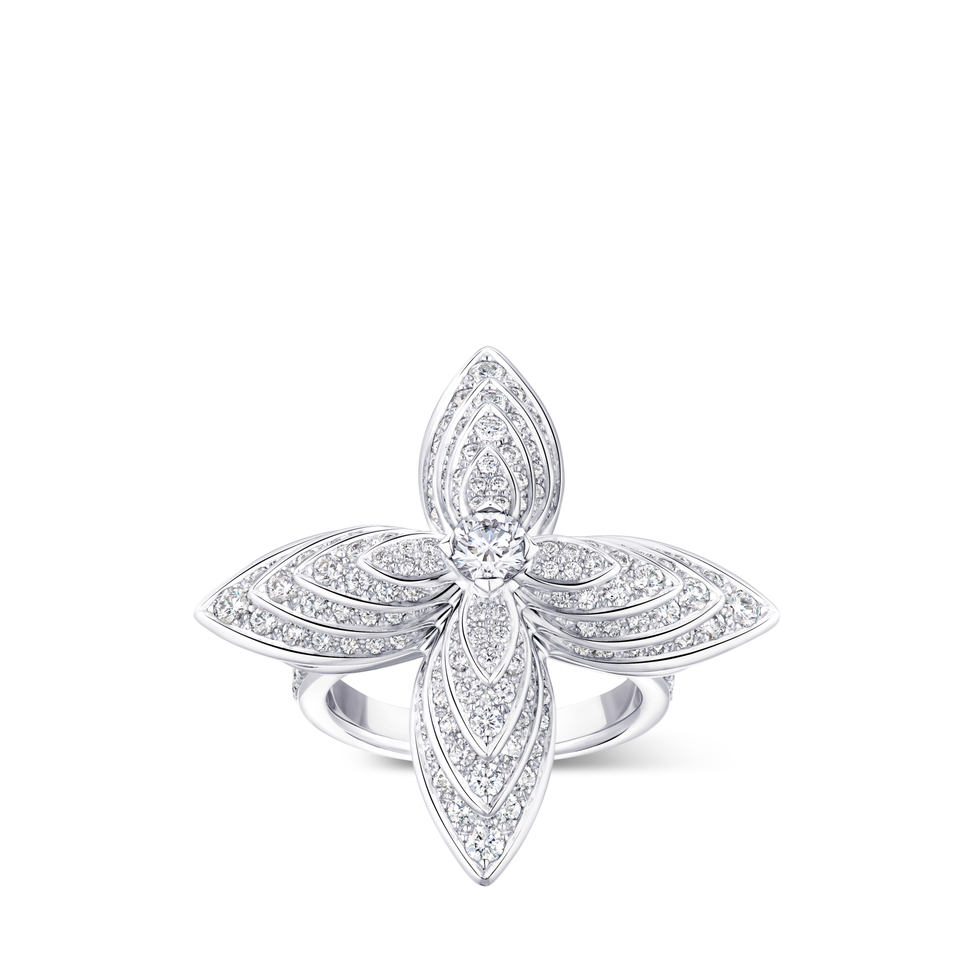 Jewelry Rings Idylle Blossom Ring, White Gold & Diamonds | Louis Vuitton ® (Product zoom)