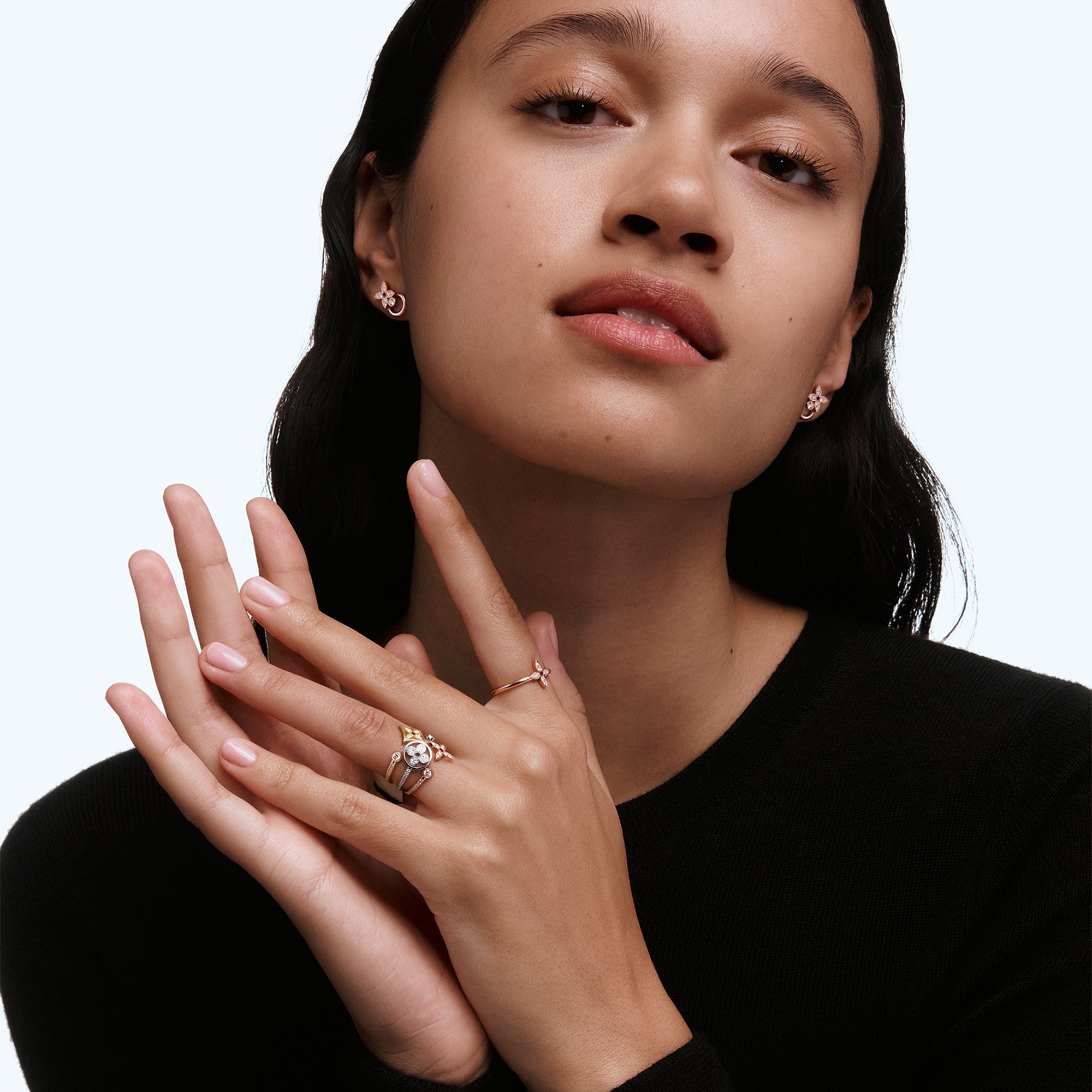  Categories Rings Idylle Blossom Single Ring, Pink Gold and Diamonds | Louis Vuitton ® (Product zoom)