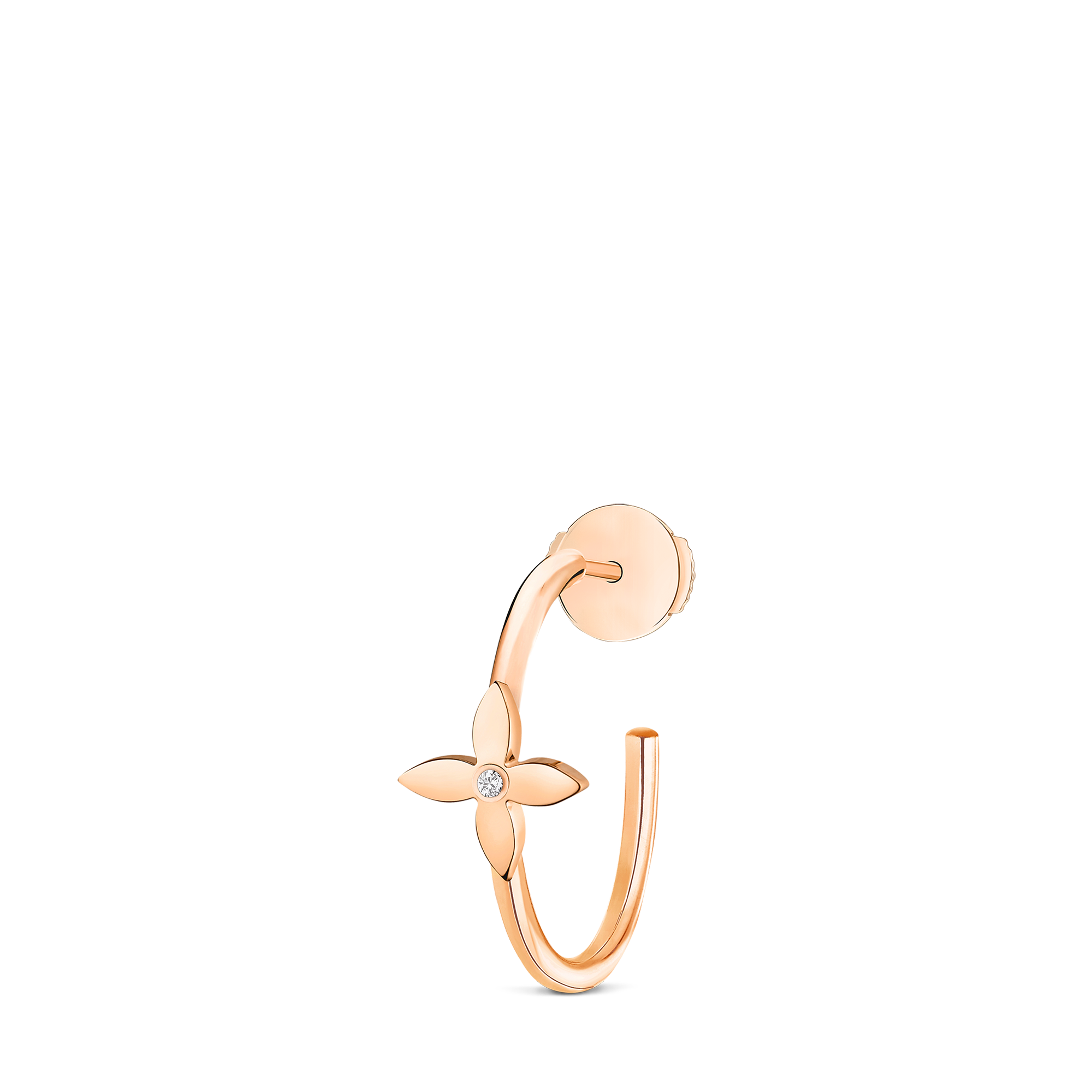 Idylle Blossom Small Hoop, Pink Gold And Diamond - Per Unit