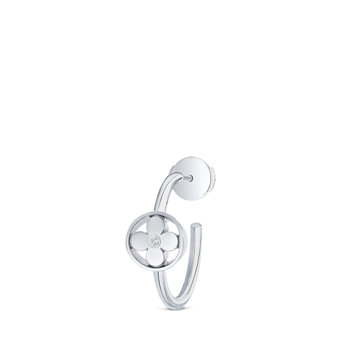 Categories Earrings Idylle Blossom Small Hoop, White Gold And Diamond - Per Unit | Louis Vuitton ® (Product zoom)