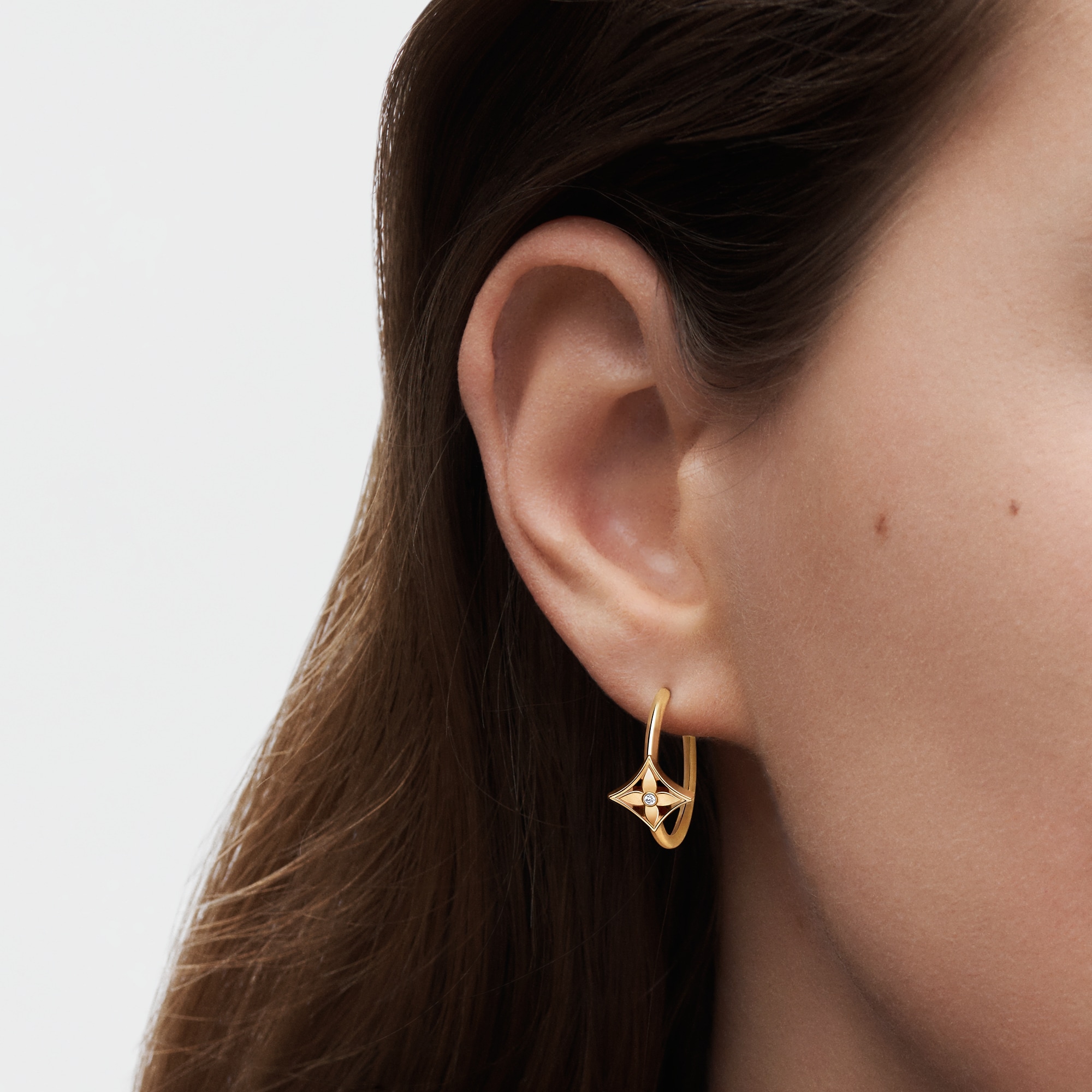 Idylle Blossom Small Hoop, Yellow Gold And Diamond - Per Unit