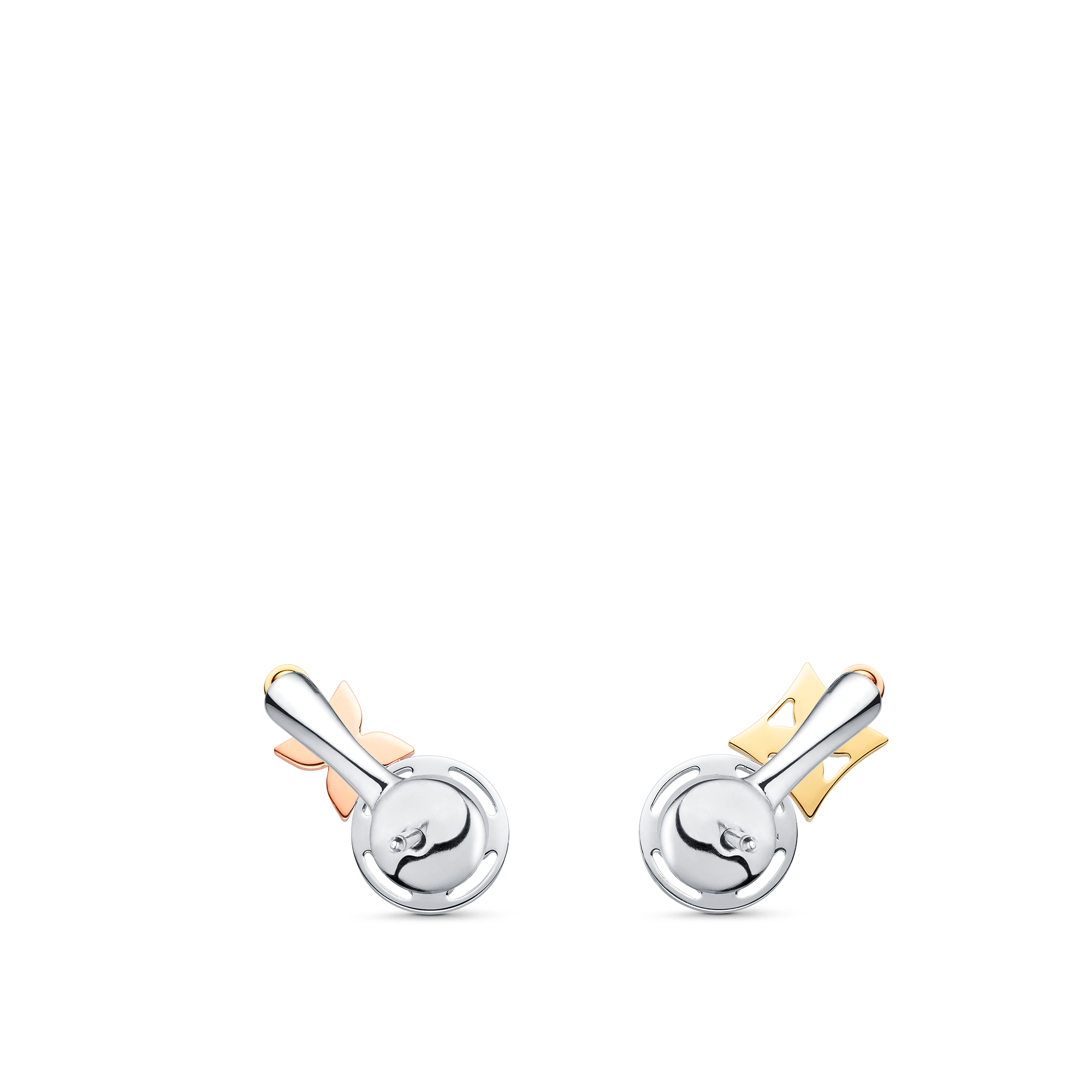 Idylle Blossom Studs, 3 Golds And Diamonds