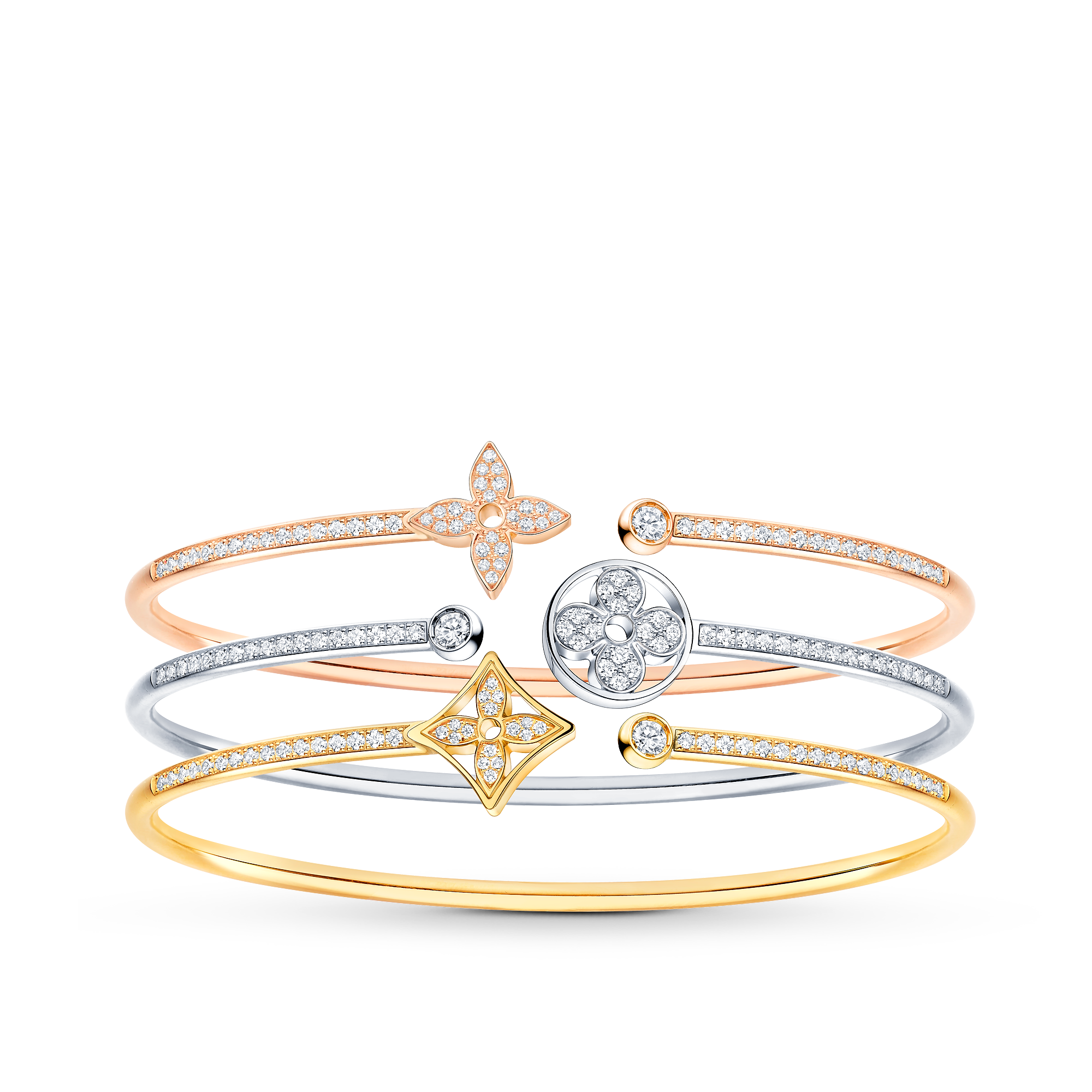 Idylle Blossom Twist Bracelet, Pink Gold And Diamonds