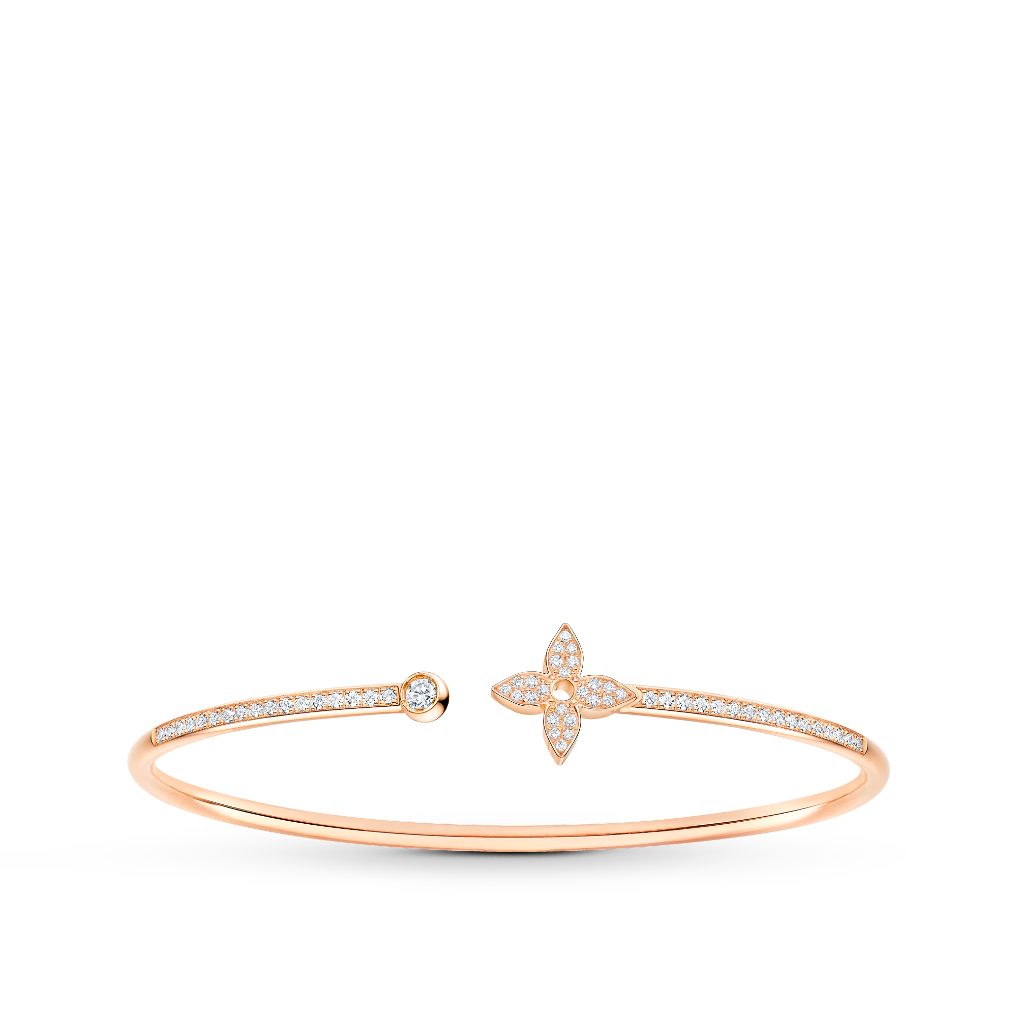 Idylle Blossom Twist Bracelet, Pink Gold And Diamonds