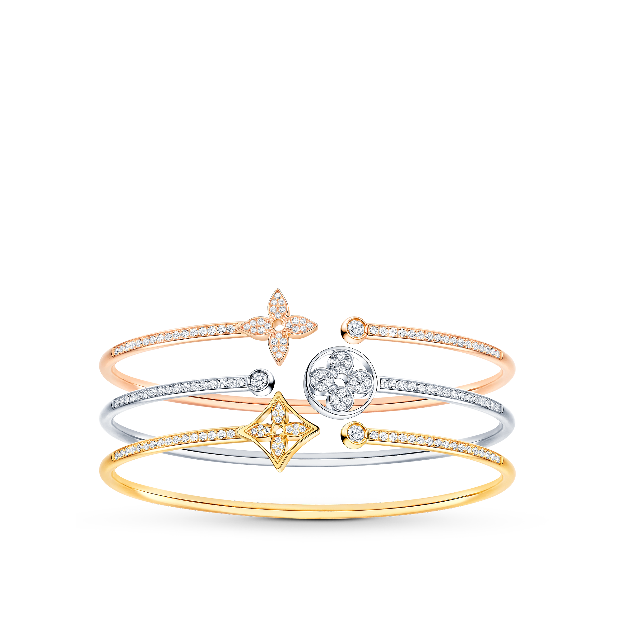 Idylle Blossom Twist Bracelet, White Gold And Diamonds