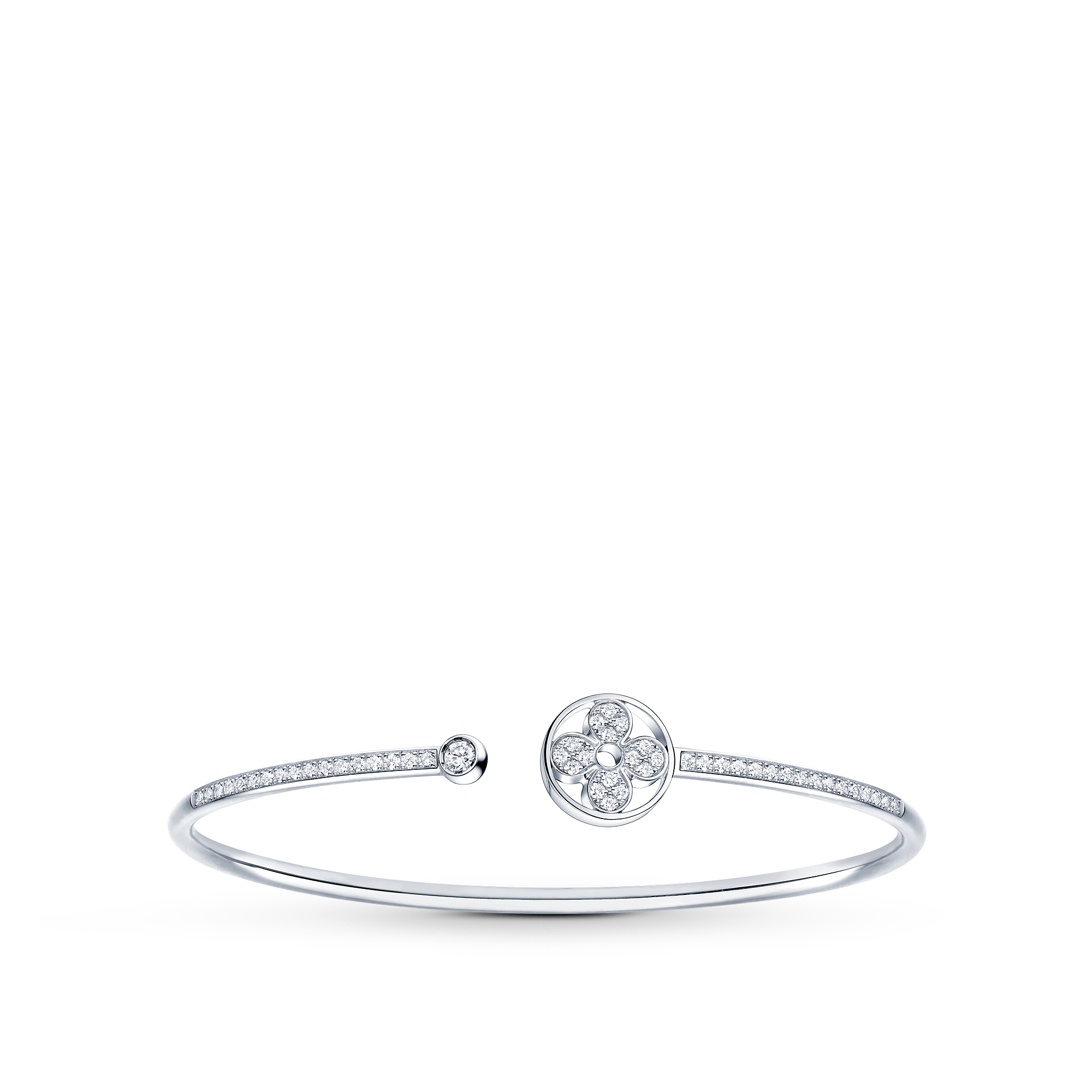 Idylle Blossom Twist Bracelet, White Gold And Diamonds