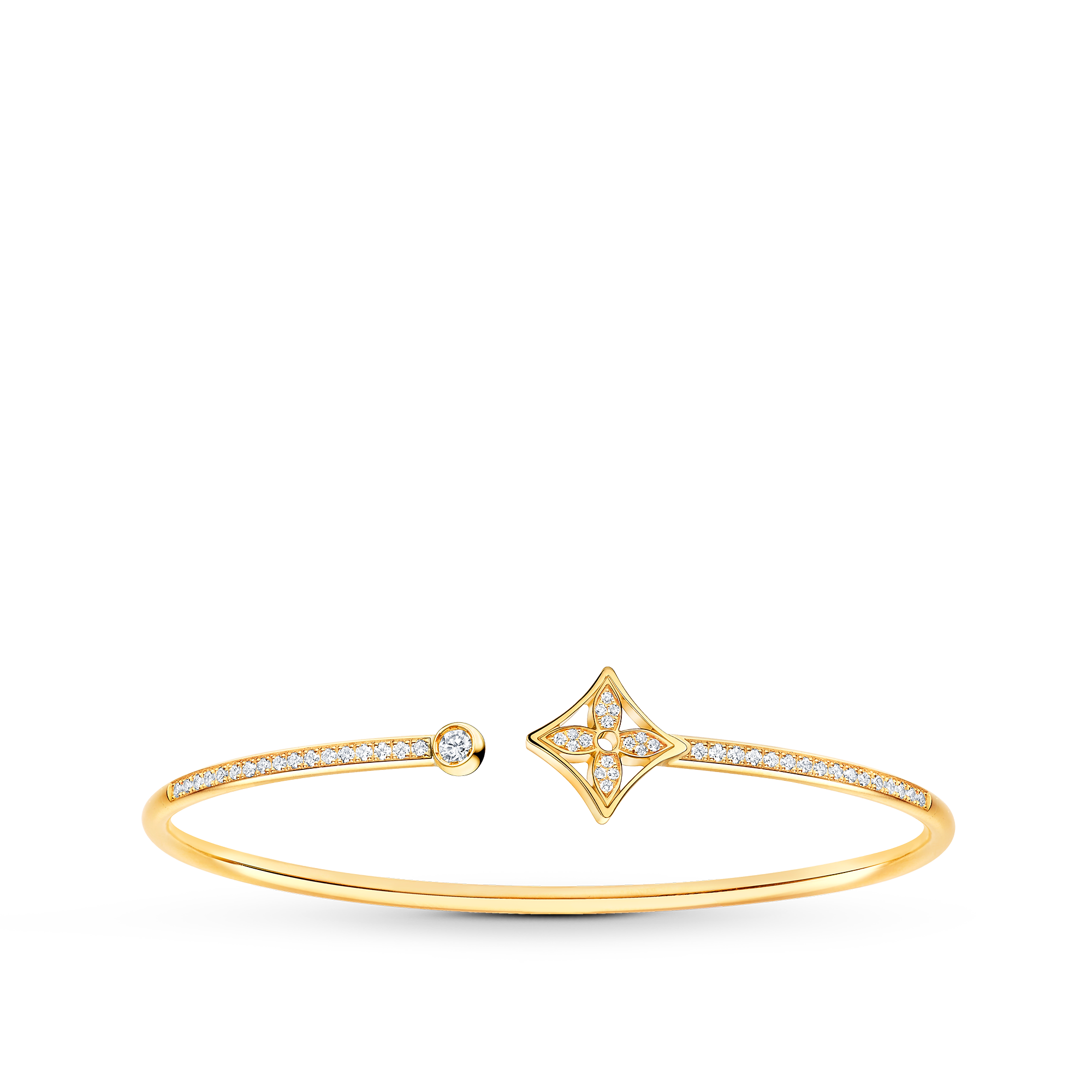 Idylle Blossom Twist Bracelet, Yellow Gold And Diamonds