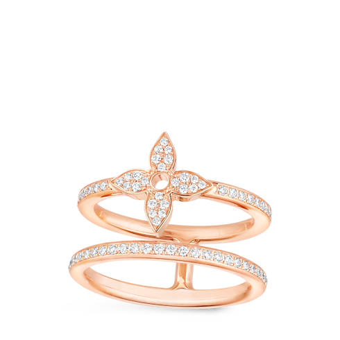 Categories All Fine Jewelry Idylle Blossom Two-Row Ring, Pink Gold And Diamonds | Louis Vuitton ® (Product zoom)