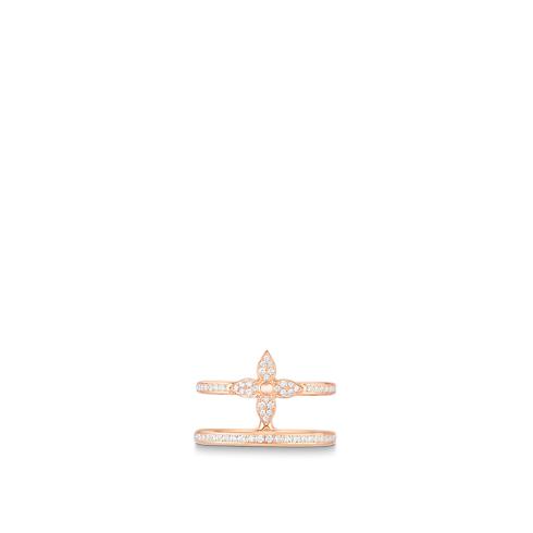 Categories All Fine Jewelry Idylle Blossom Two-Row Ring, Pink Gold And Diamonds | Louis Vuitton ® (Product zoom)