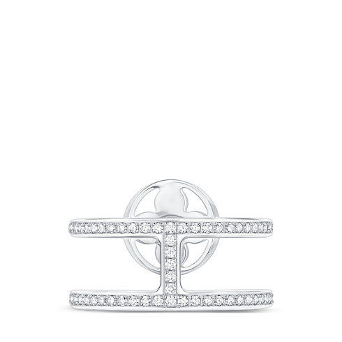 Categories All Fine Jewelry Idylle Blossom Two-Row Ring, White Gold And Diamonds | Louis Vuitton ® (Product zoom)