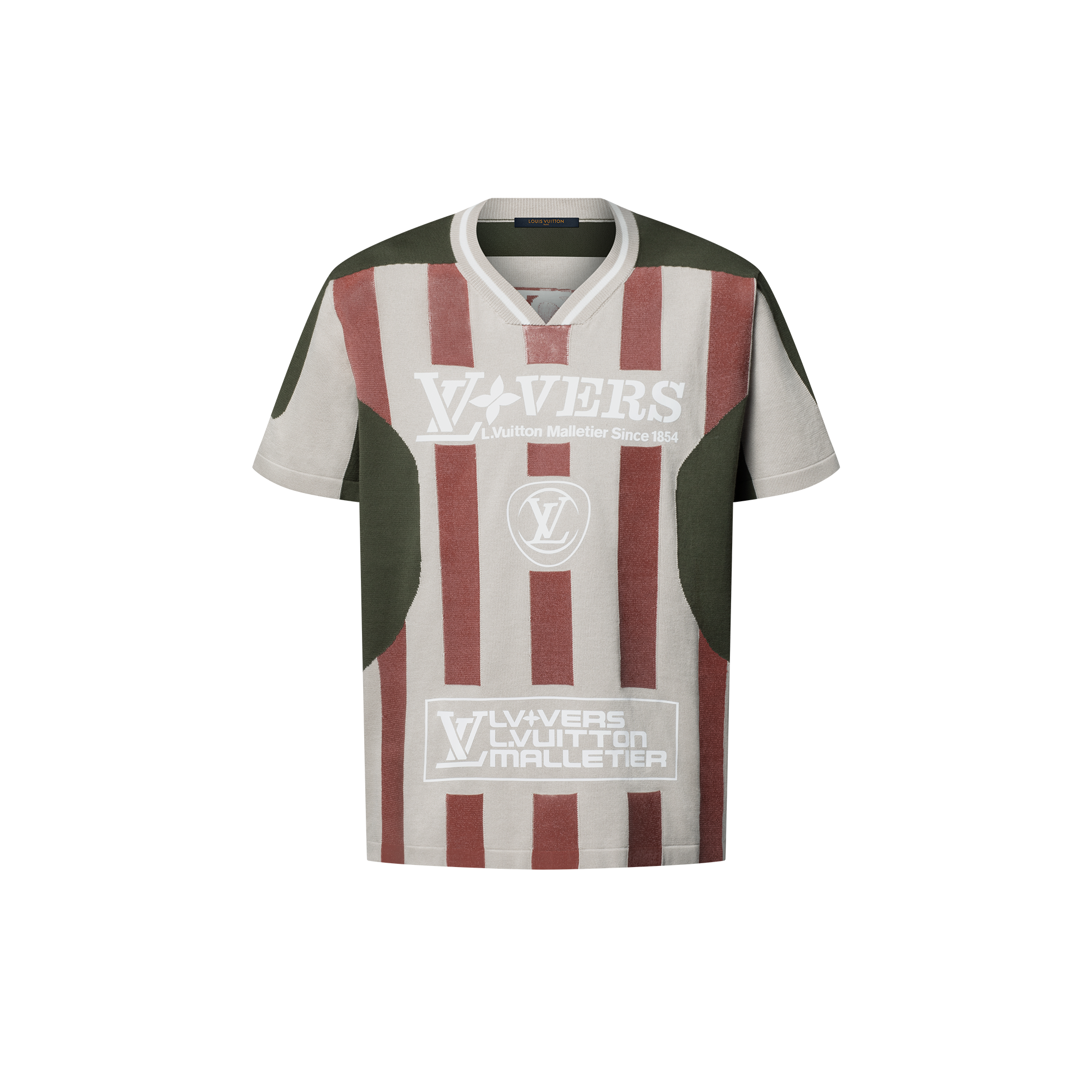  Ready-to-Wear All Ready-to-Wear Intarsia Short-Sleeved V-Neck Top | Louis Vuitton ® (Product zoom)