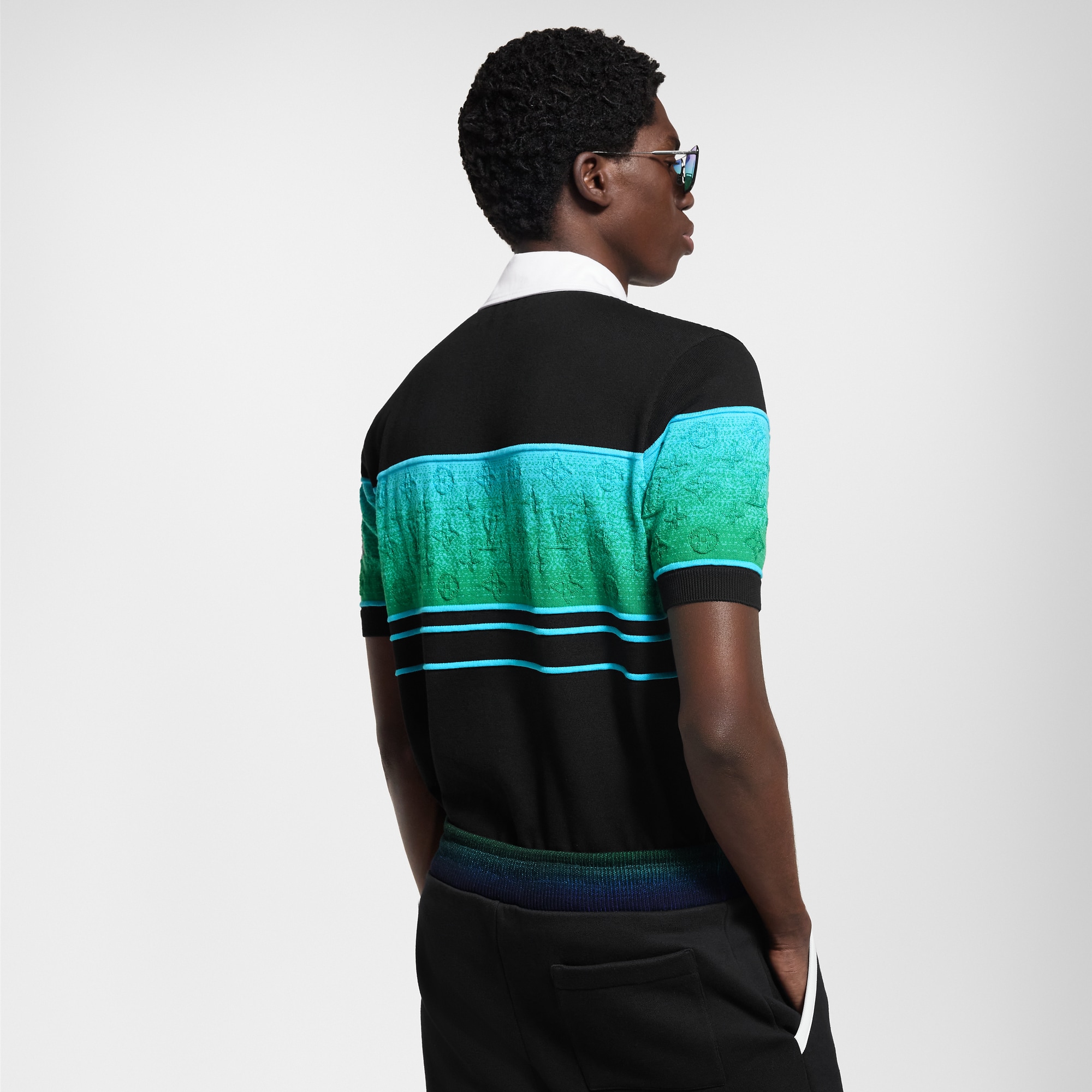 Iridescent Jacquard Short-Sleeved Polo