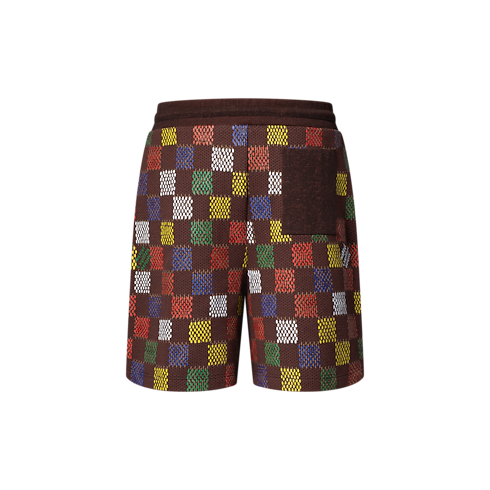 Ready-to-Wear Pants Jacquard Damier Cotton Jersey Shorts | Louis Vuitton ® (Product zoom)