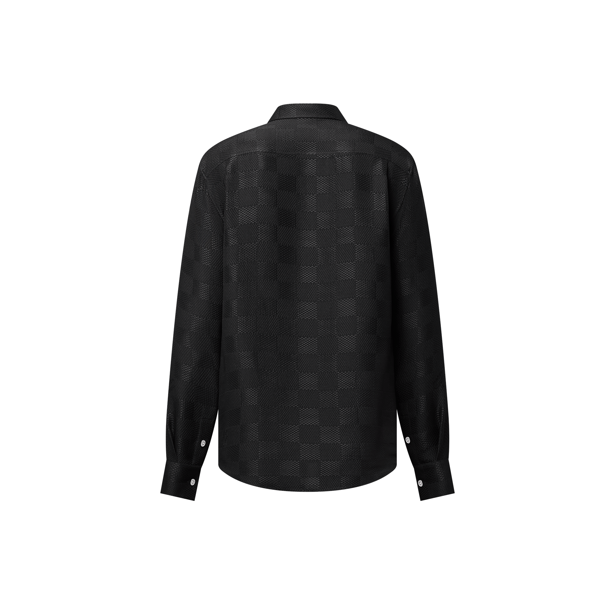  Ready-to-Wear Shirts Jacquard Damier Long-Sleeved Silk Shirt | Louis Vuitton ® (Product zoom)