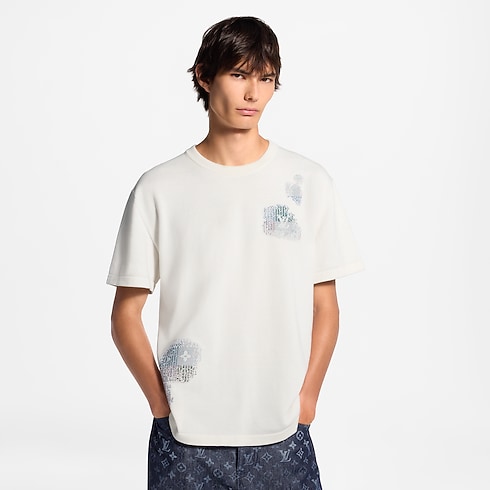 Jacquard Short-Sleeved Crewneck Cropped View