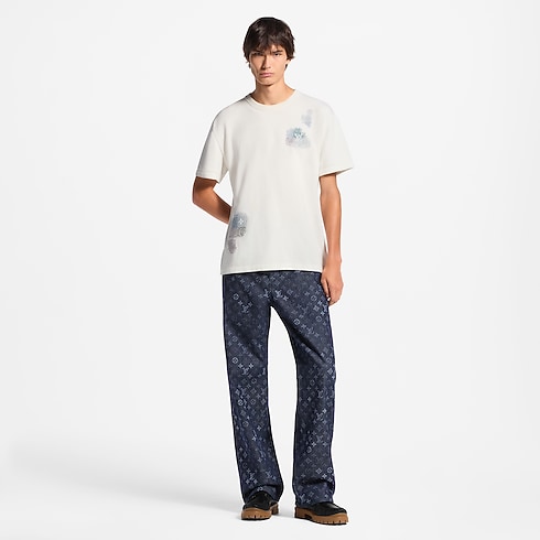 Jacquard Short-Sleeved Crewneck Worn View