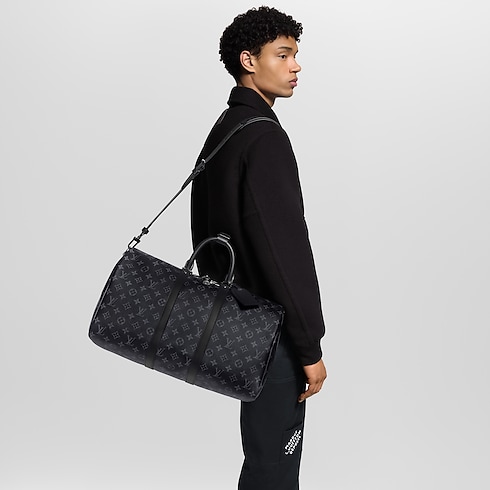 Monogram Eclipse Travel Travel Bags Keepall Bandoulière 45 | Louis Vuitton ® (Product zoom)