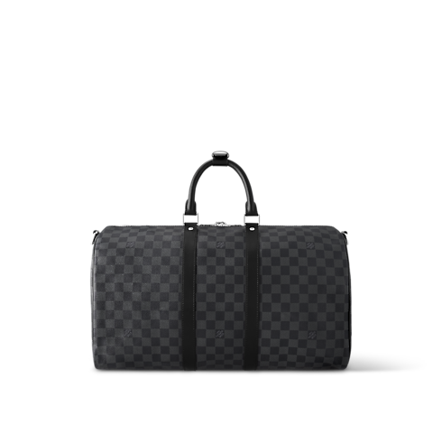 Damier Graphite Canvas Travel All Luggage and Accessories Keepall Bandoulière 45 | Louis Vuitton ® (Product zoom)